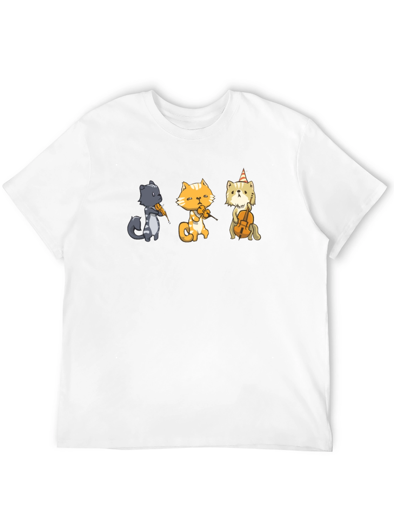 Black Cat Musicians T-Shirt - Black Cotton Tee view 12