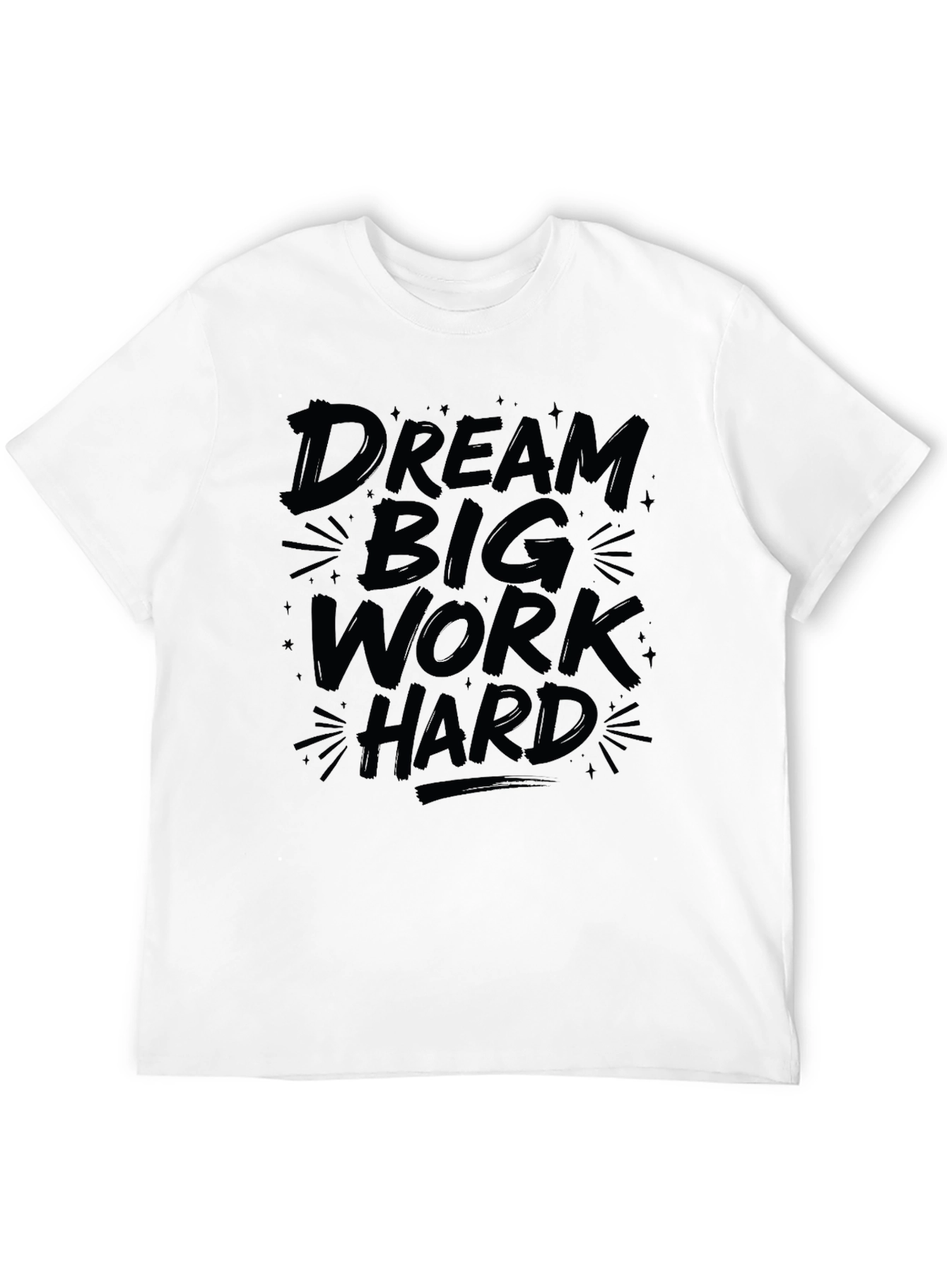 Black Dream Big Work Hard Graphic Tee - Black Cotton T-Shirt view 12