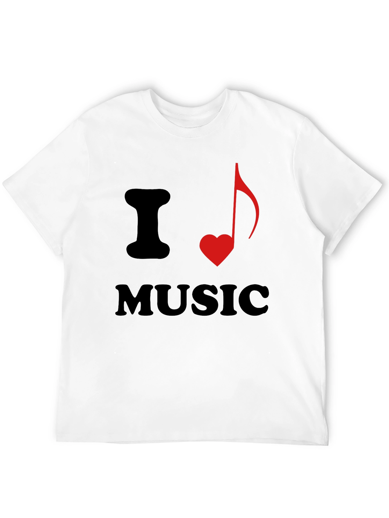 Black I Heart Music Graphic Tee - Stylish Black T-Shirt view 12