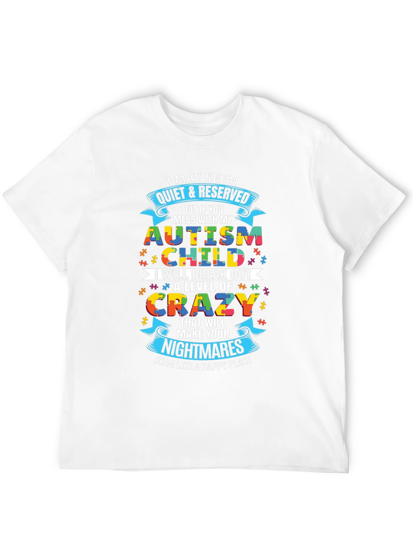 Black Autism Child Crazy Level Novelty T-Shirt view 12