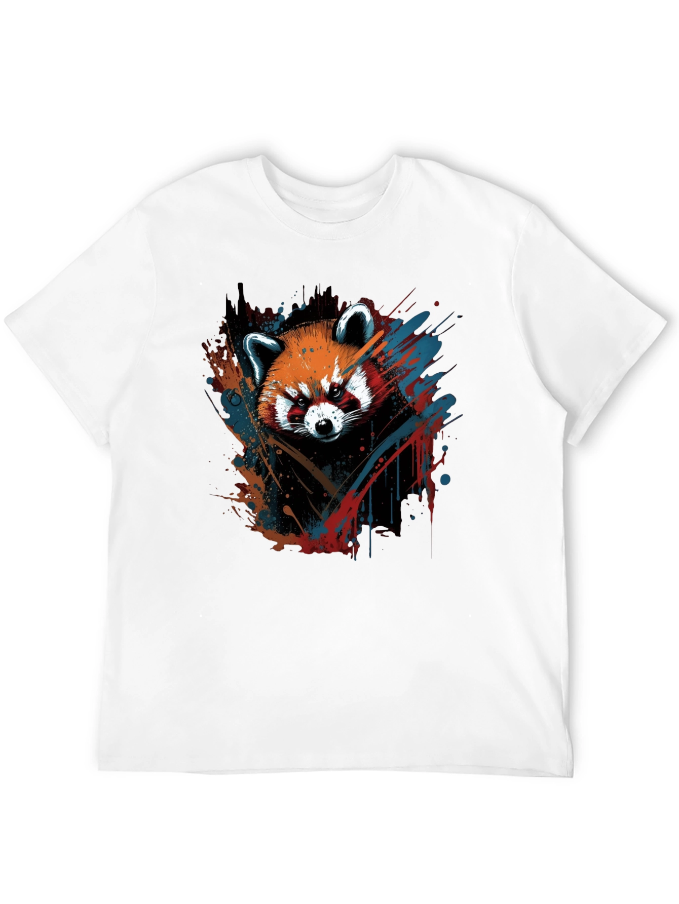 Black Red Panda Graphic Tee - Men's Black T-Shirt view 12