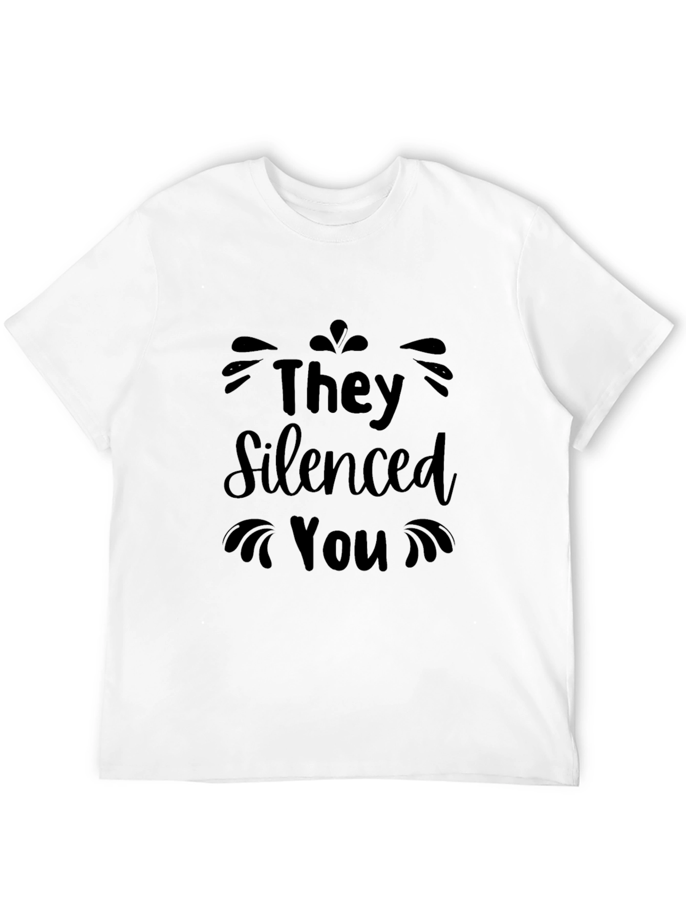 Black They Silenced You Graphic Tee - Black Casual T-Shirt view 12