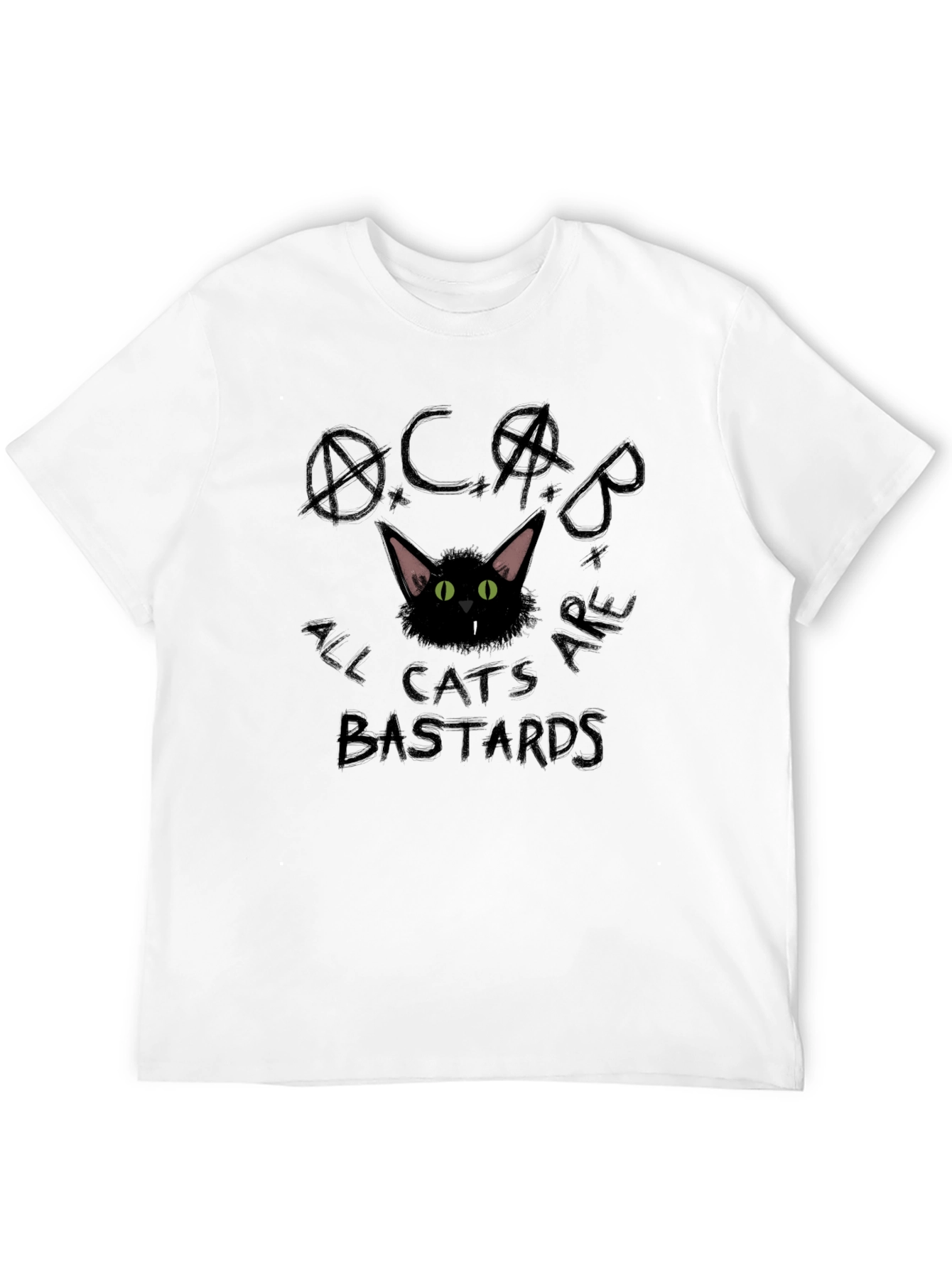 Black ACAB All Cats Are Bastards Black T-Shirt view 12