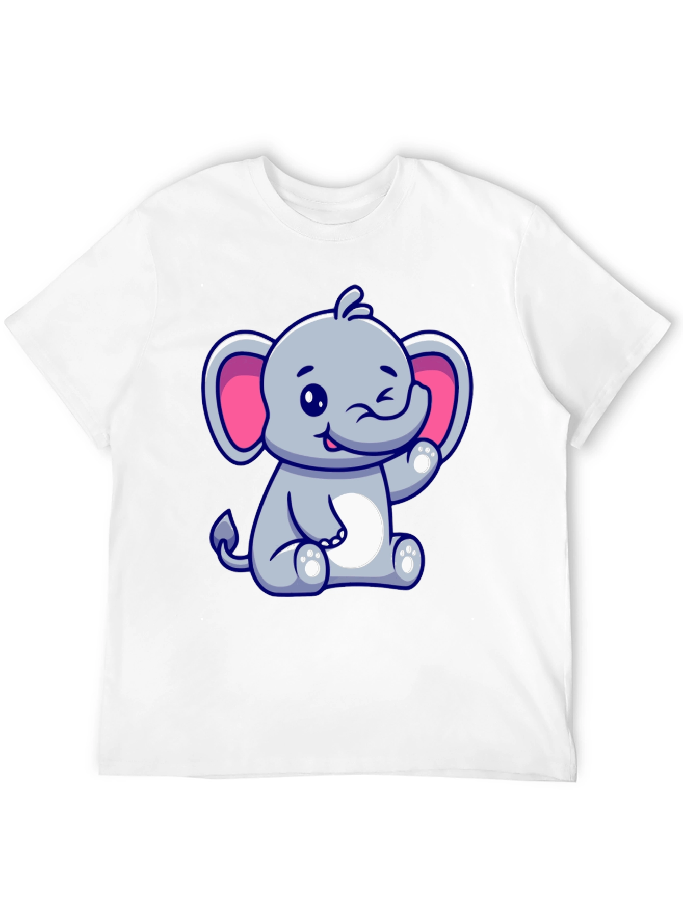 Black Cute Cartoon Elephant Graphic Tee - Black Cotton Shirt view 12