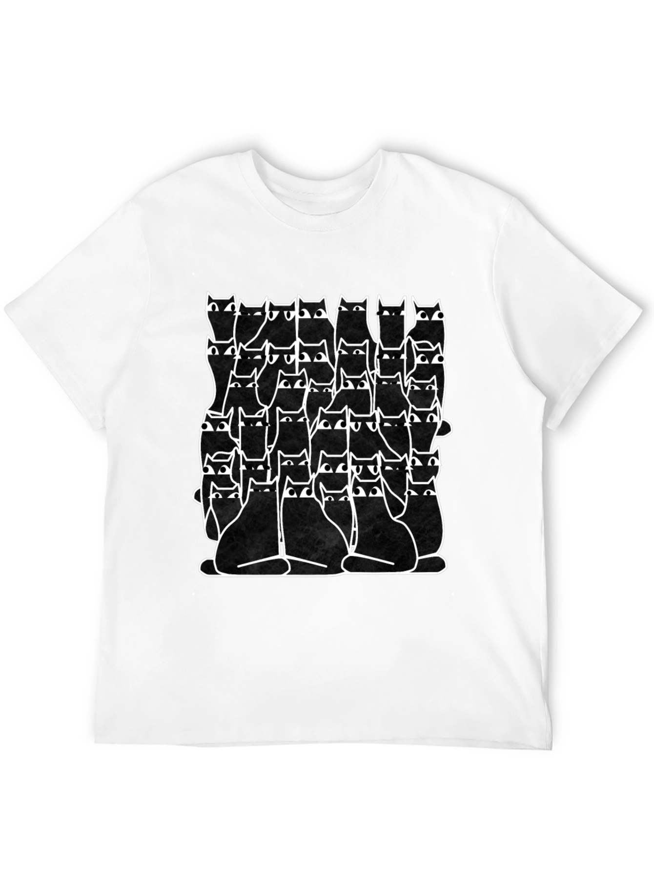 Black Cats Pattern T-Shirt - Stylish Graphic Tee for Cat Lovers view 12