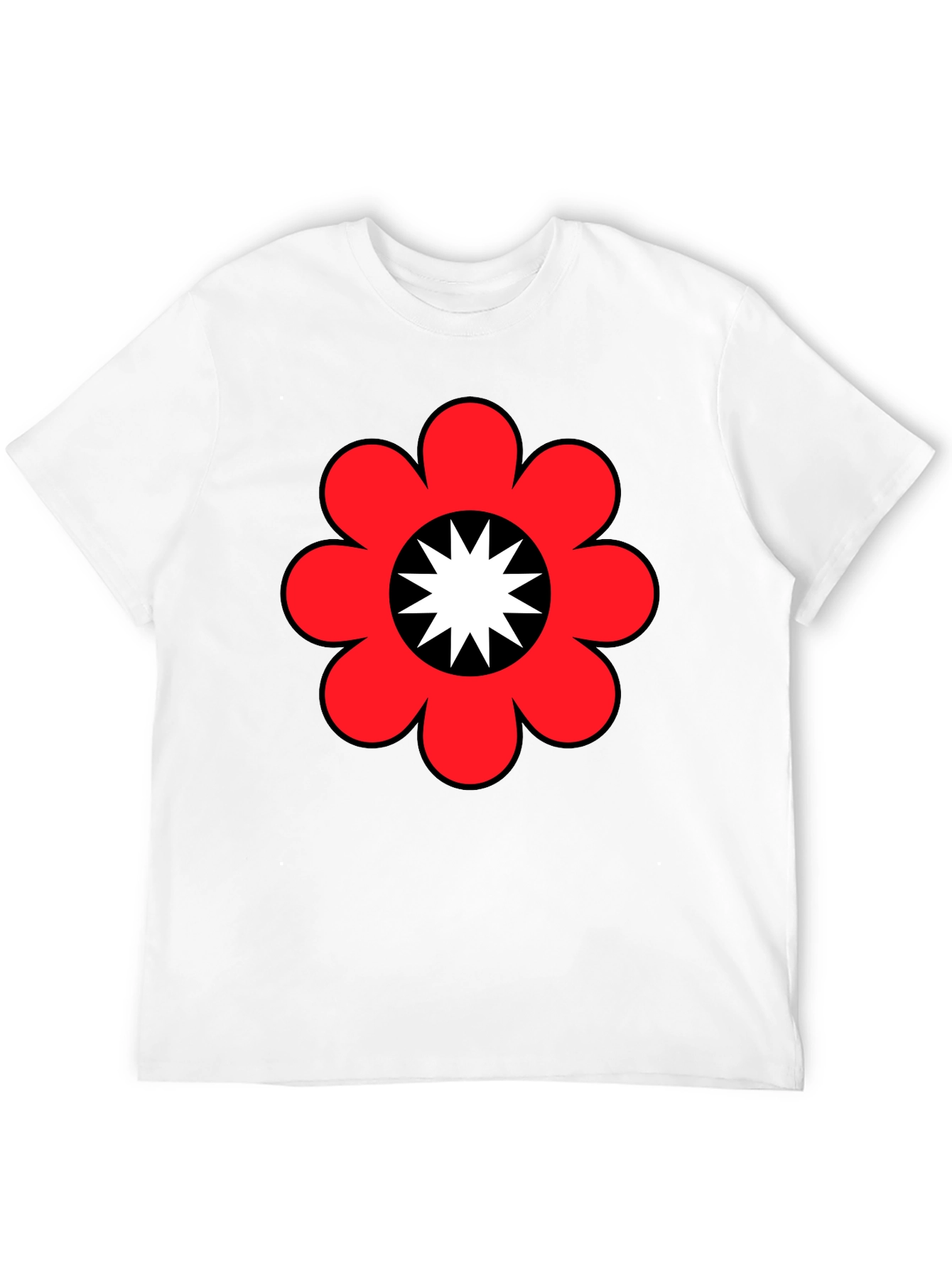 Black Retro Flower Power Graphic Tee - Black view 12