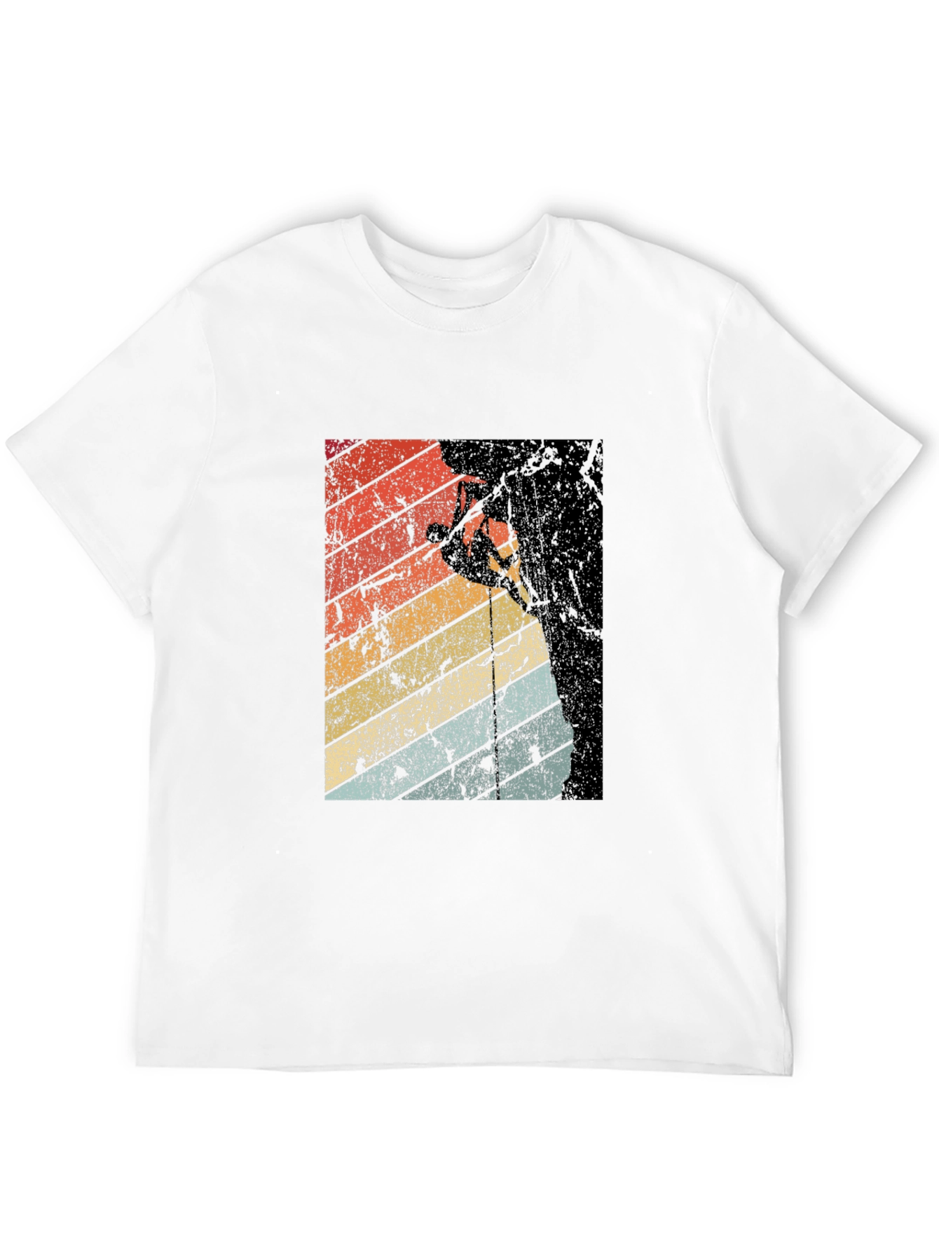 Black Retro Rock Climbing Graphic Tee - Black view 12
