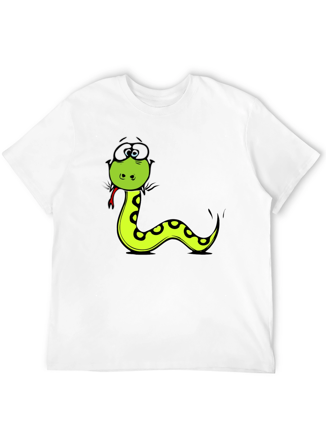 Black Funny Snake Cartoon Graphic T-Shirt view 12