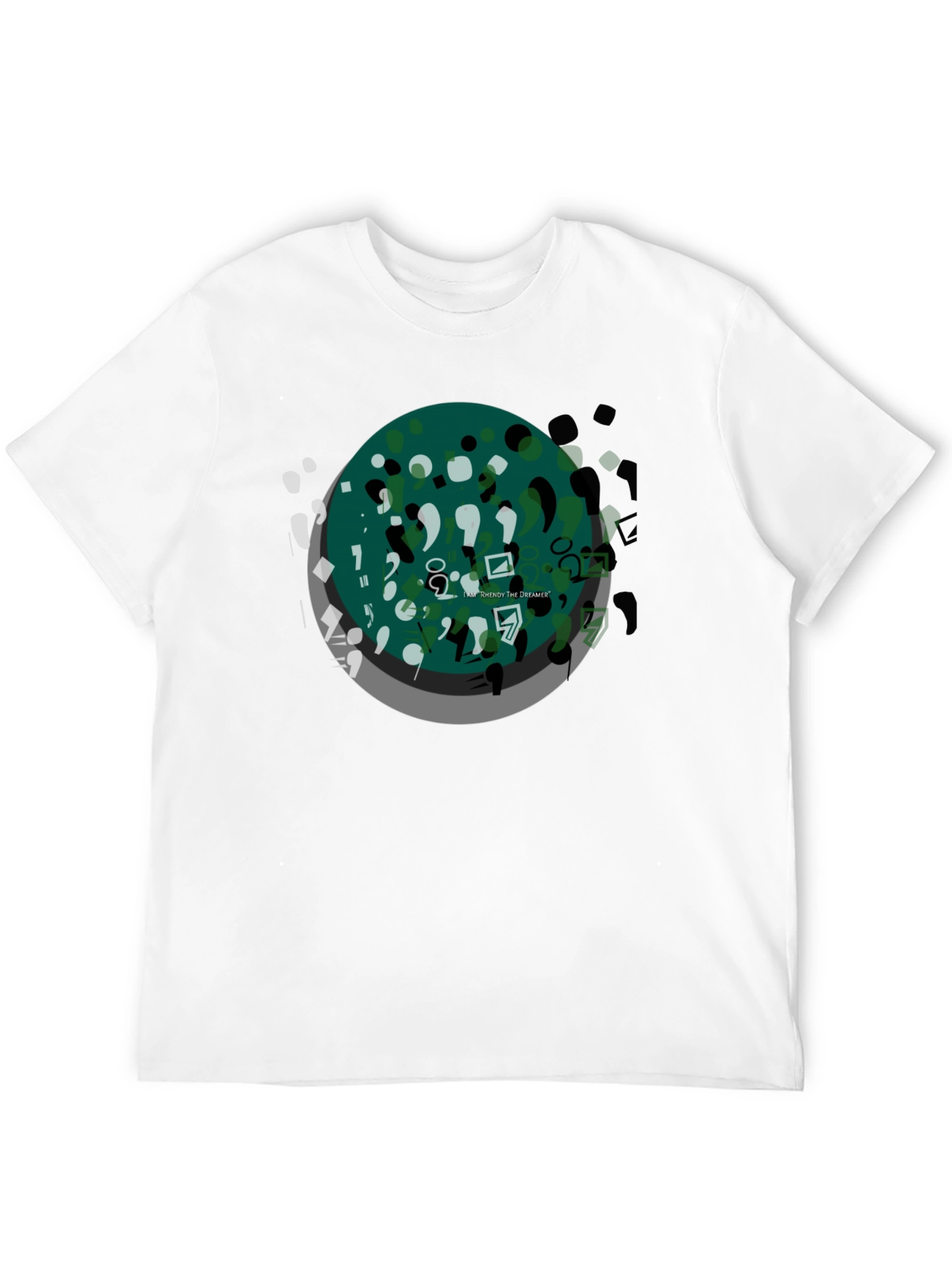 Black Abstract Art Graphic Tee - Black Casual T-Shirt view 12