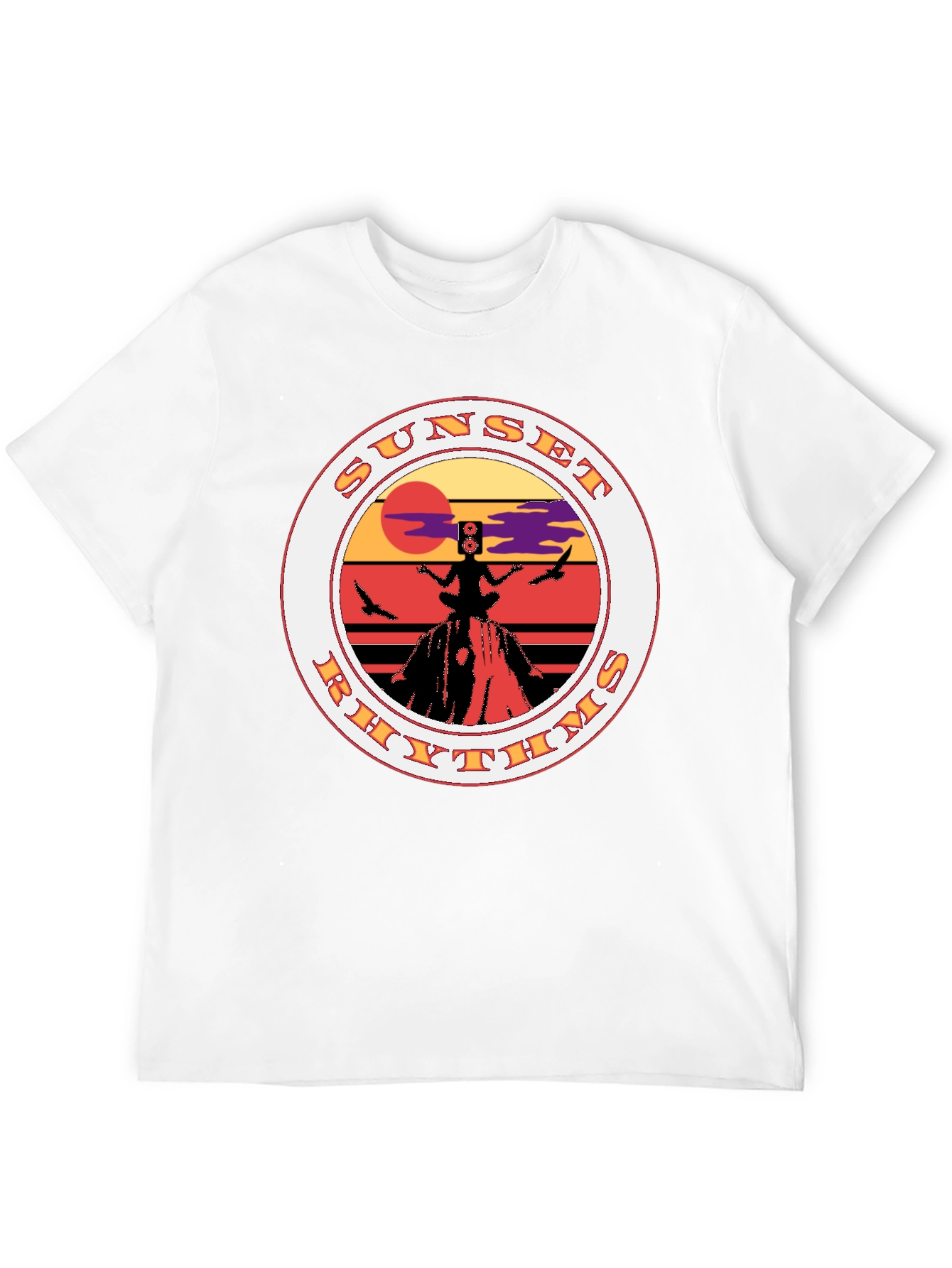 Black Sunset Rhythms Graphic Tee view 12