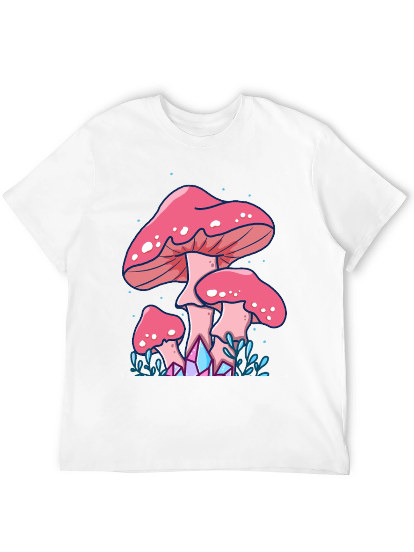 Black Mushroom Graphic Tee - Trippy Forest Design view 12