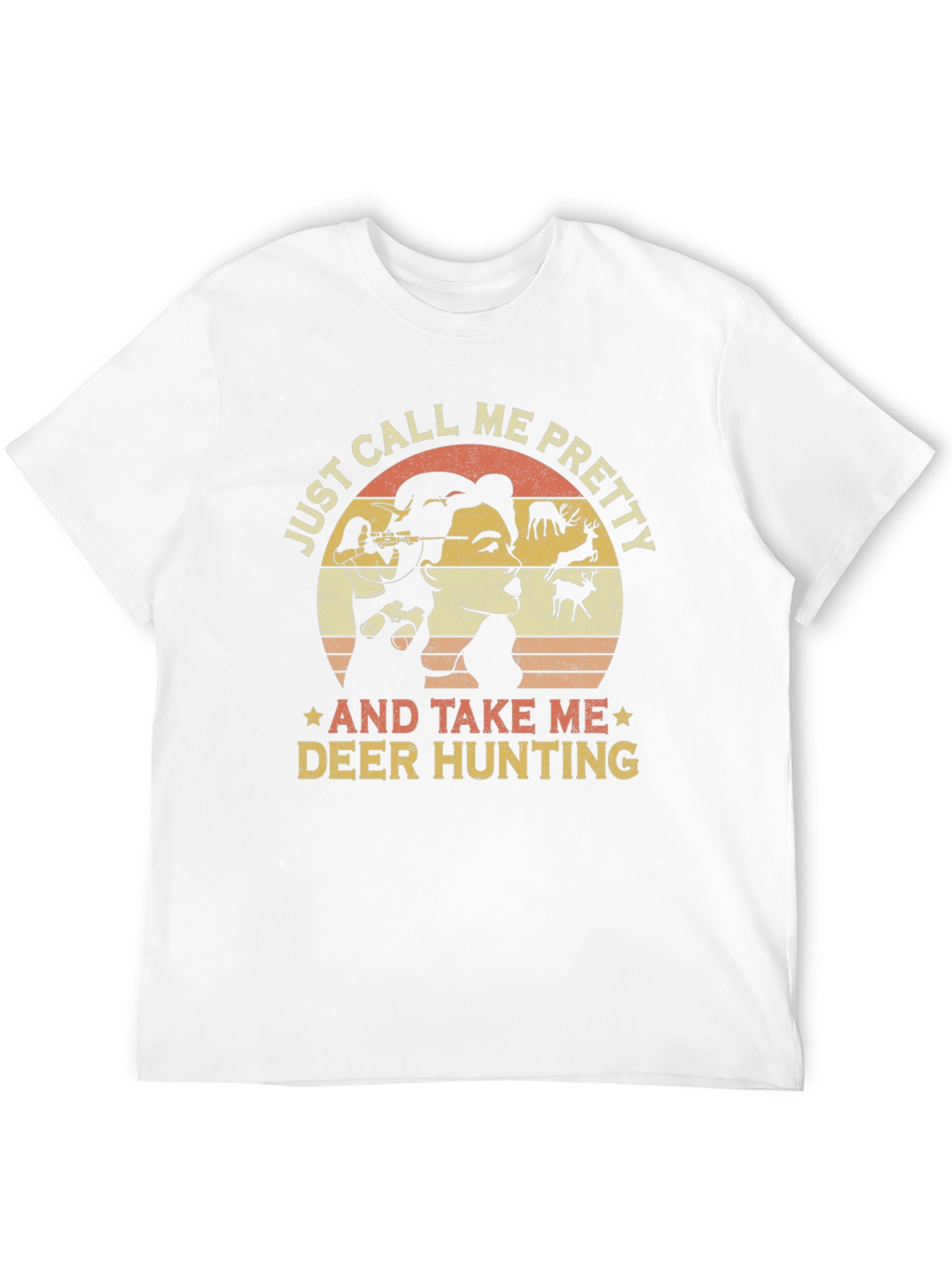 Black Just Call Me Pretty Deer Hunting Graphic Tee view 12