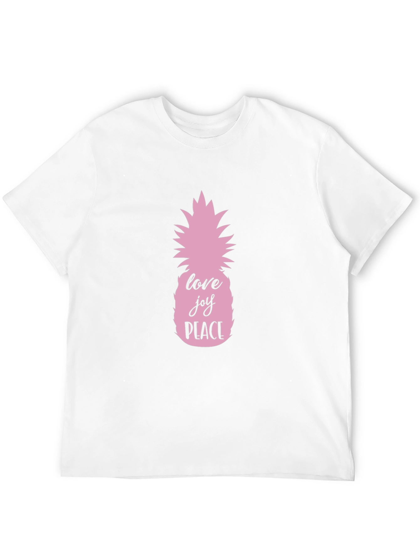 Pink Pineapple Love Joy Peace Black T-Shirt - 12