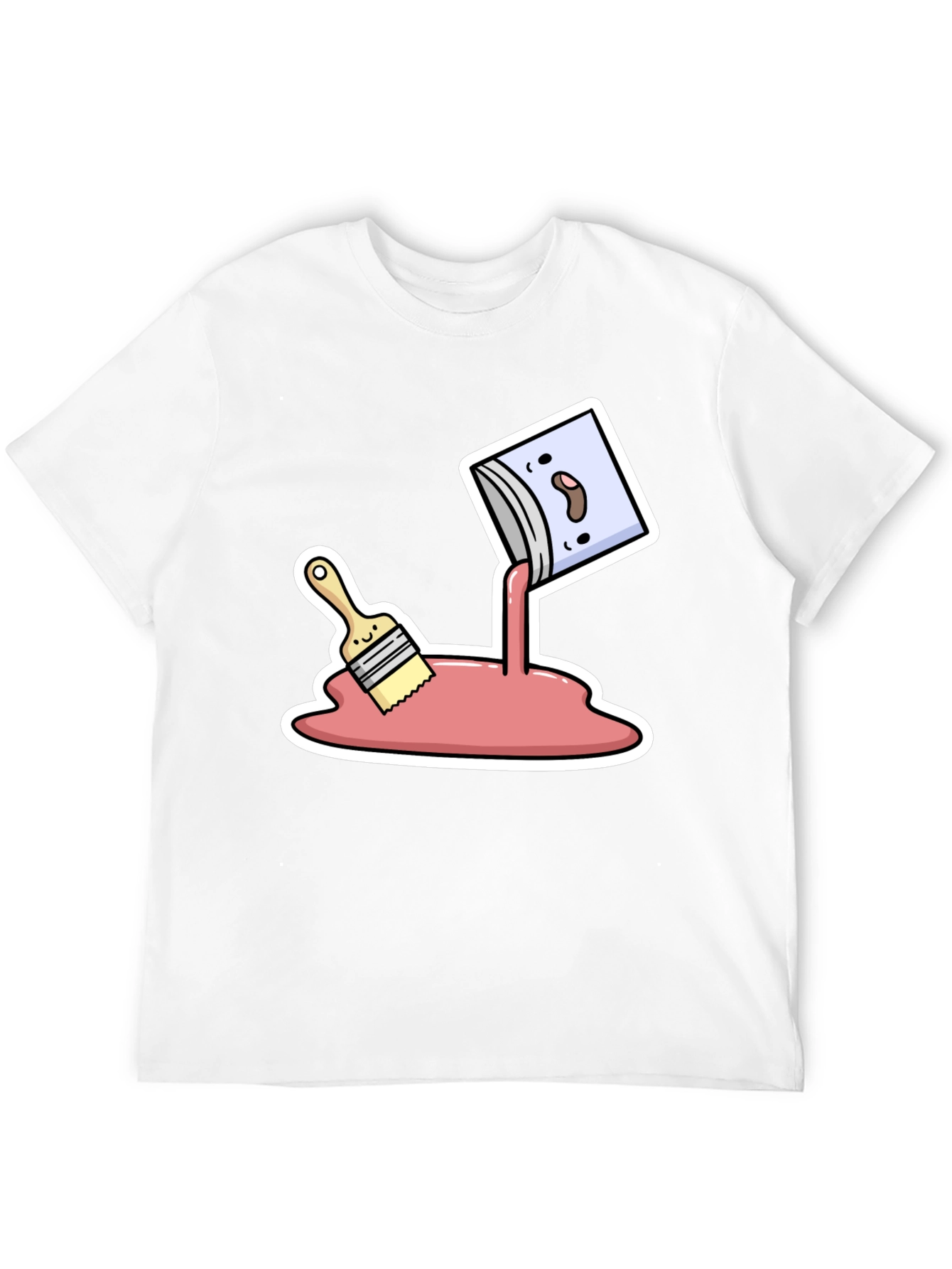 Black Cartoon Paint Spill T-Shirt view 12