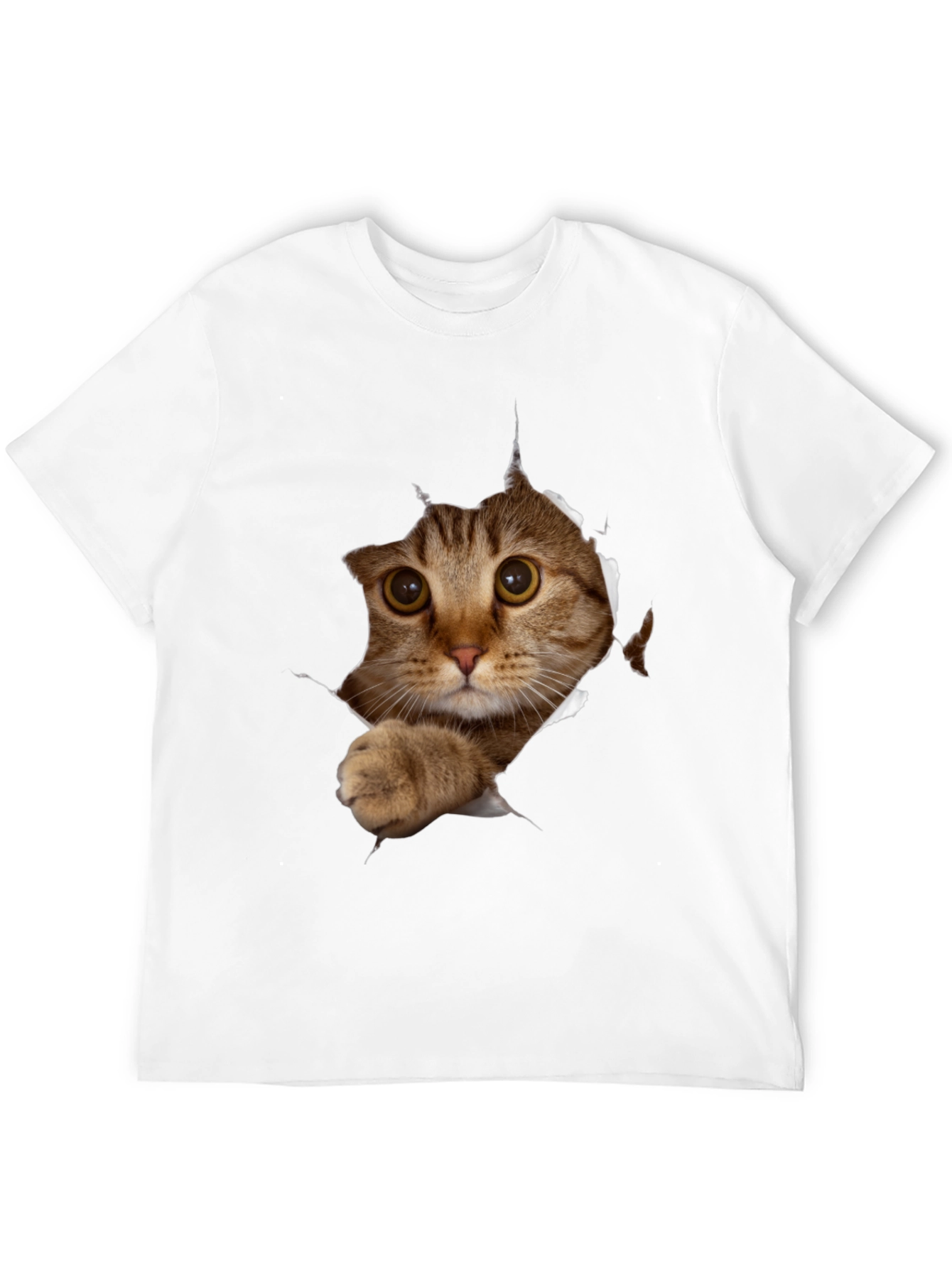 Black Cat Peeking T-Shirt - 3D Graphic Tee view 12