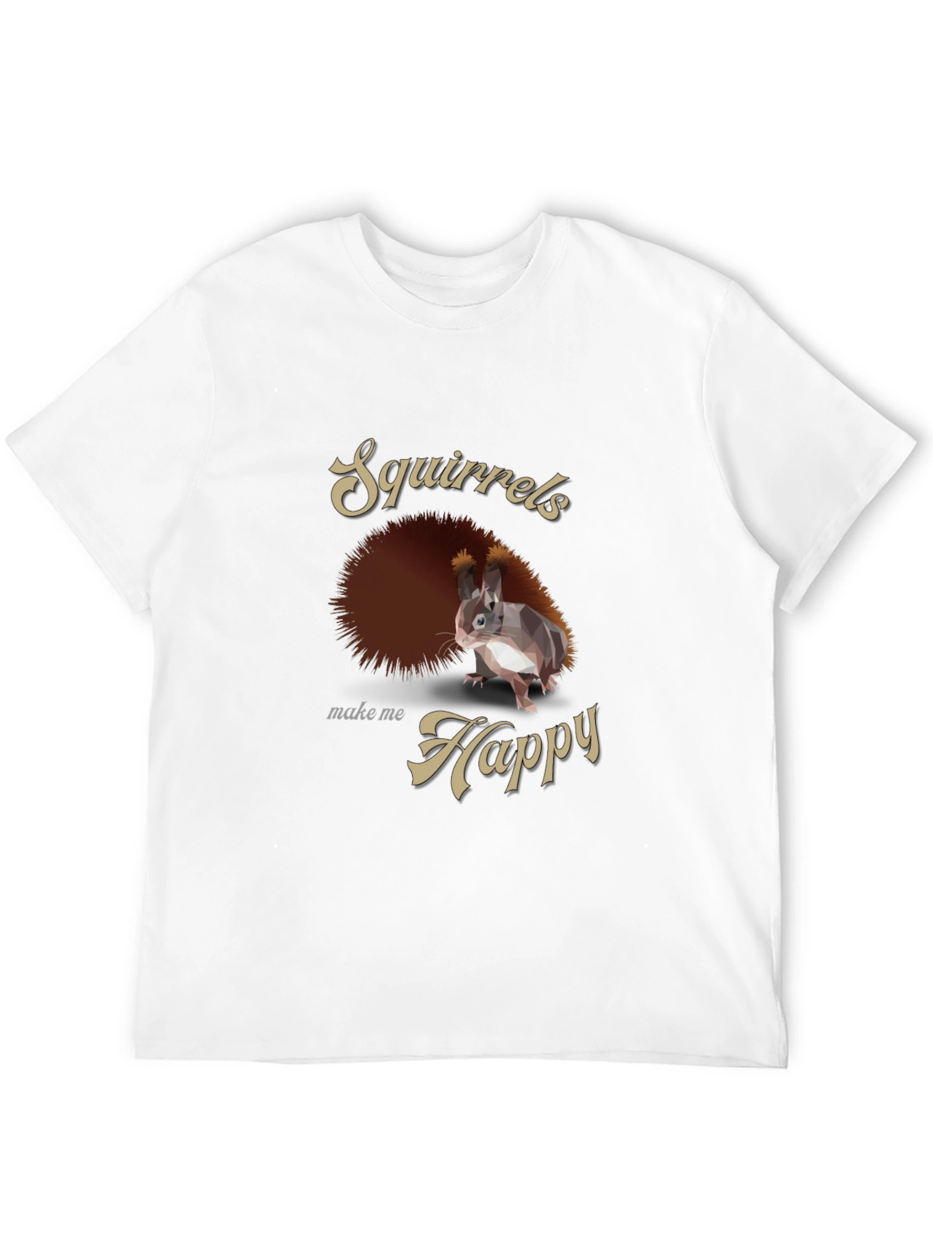 Black Squirrels Make Me Happy Graphic Tee - Casual Black T-Shirt view 12