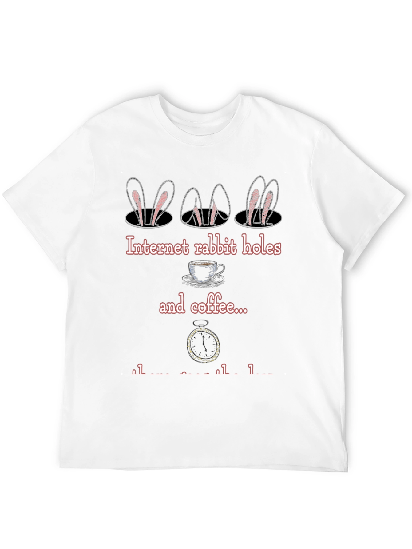Black Rabbit Hole & Coffee T-Shirt - Alice in Wonderland Inspired Tee view 12