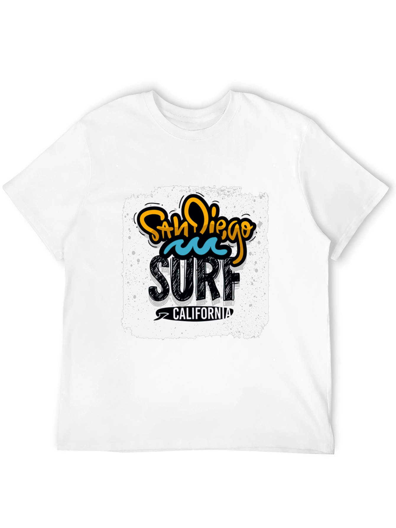 Black San Diego Surf California Graphic Tee - Black Cotton T-Shirt view 12