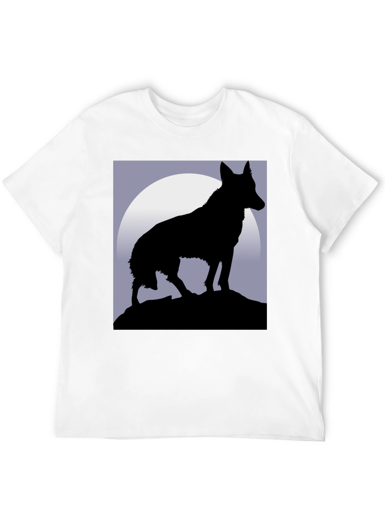 Black Wolf Silhouette Black T-Shirt view 12