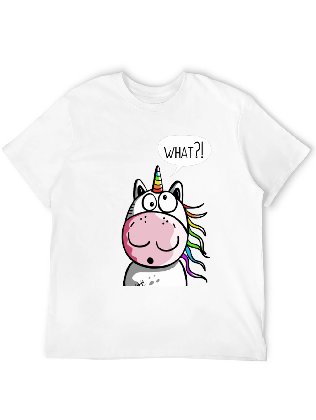 Black Unicorn What?! Graphic Print Black T-Shirt view 12