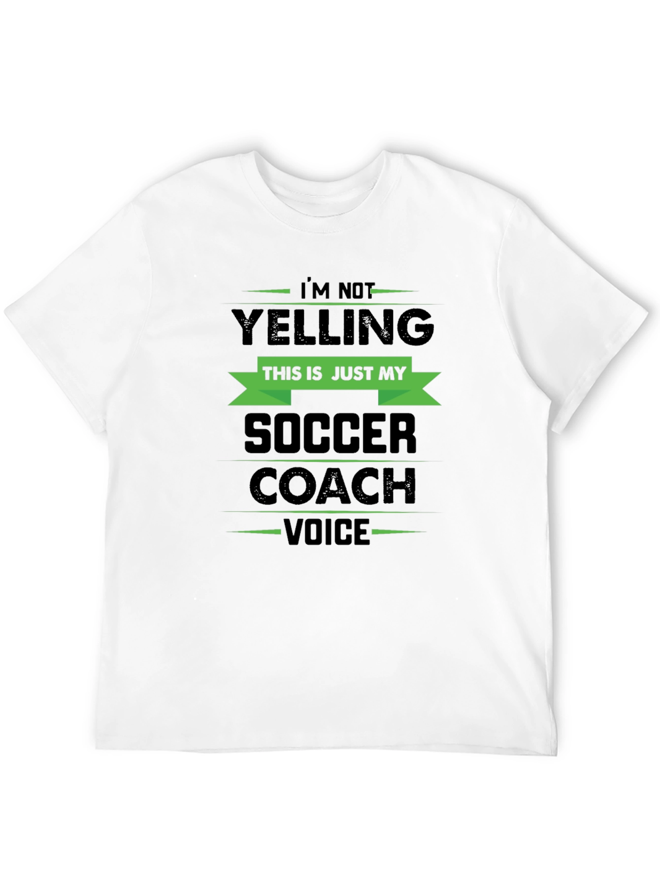 Black Funny Soccer Coach T-Shirt - 'This is Just My Voice' view 12
