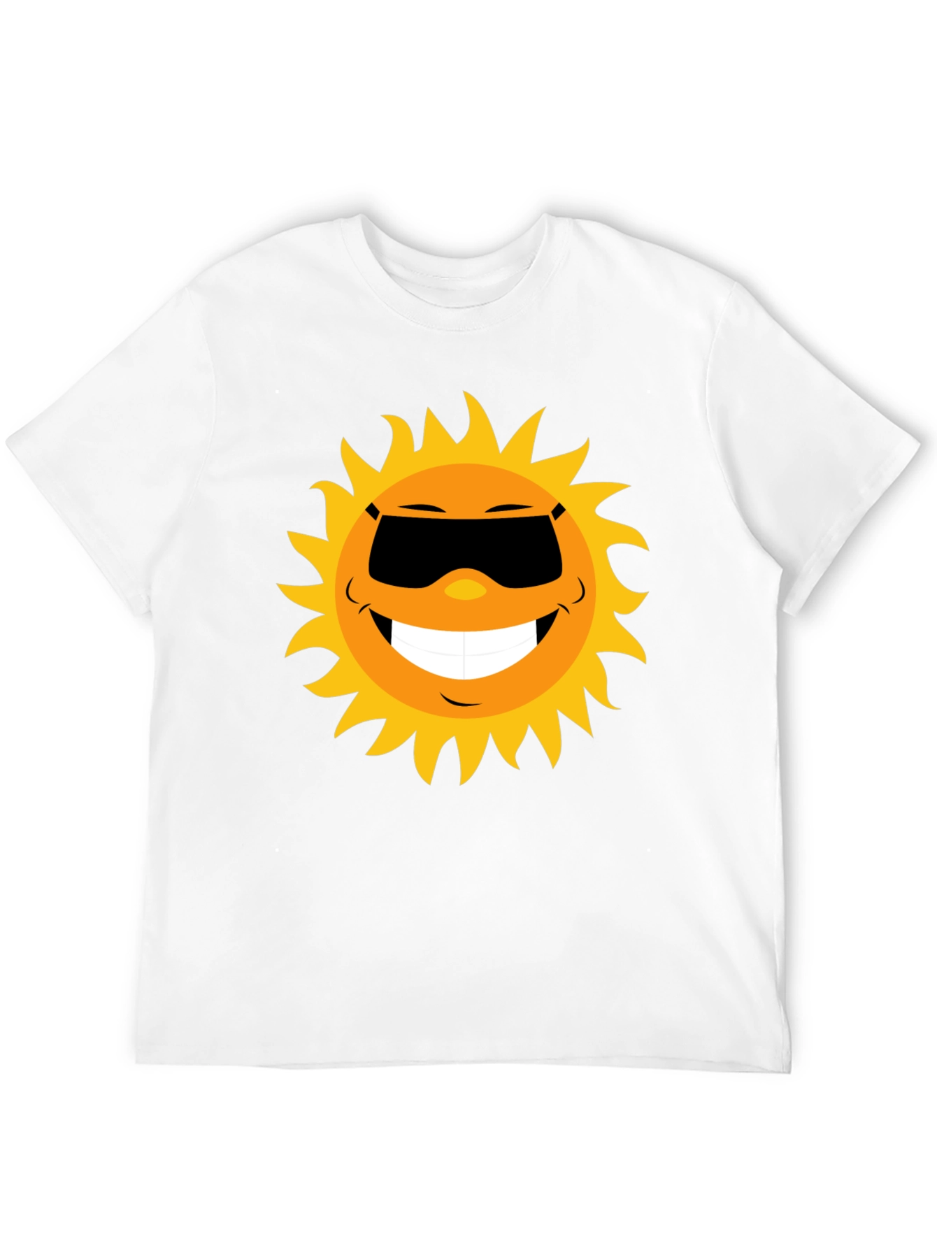 Black Smiling Sun Graphic Tee - Black Cotton Blend Shirt view 12