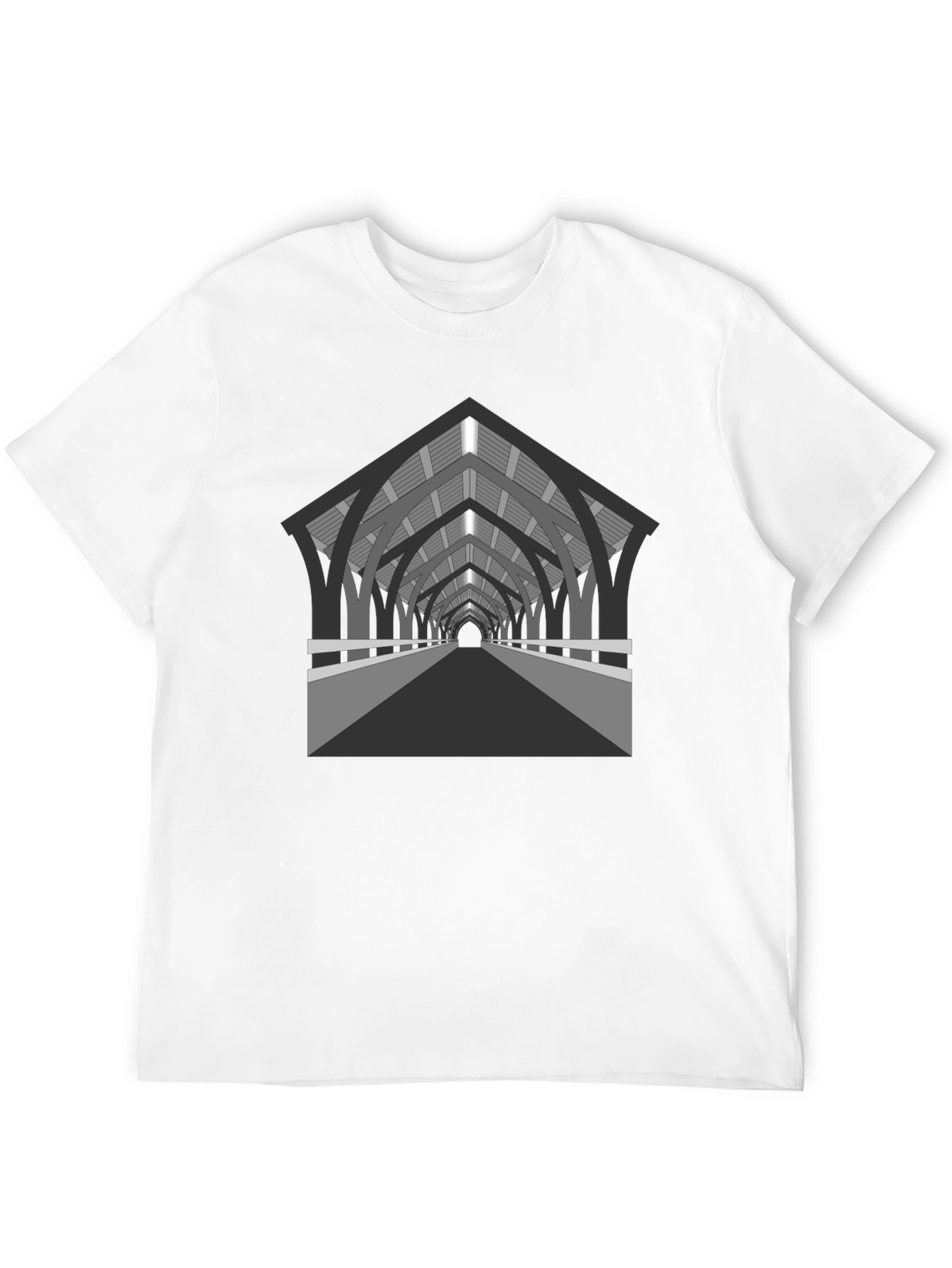 Black Architectural Tunnel Graphic Tee view 12