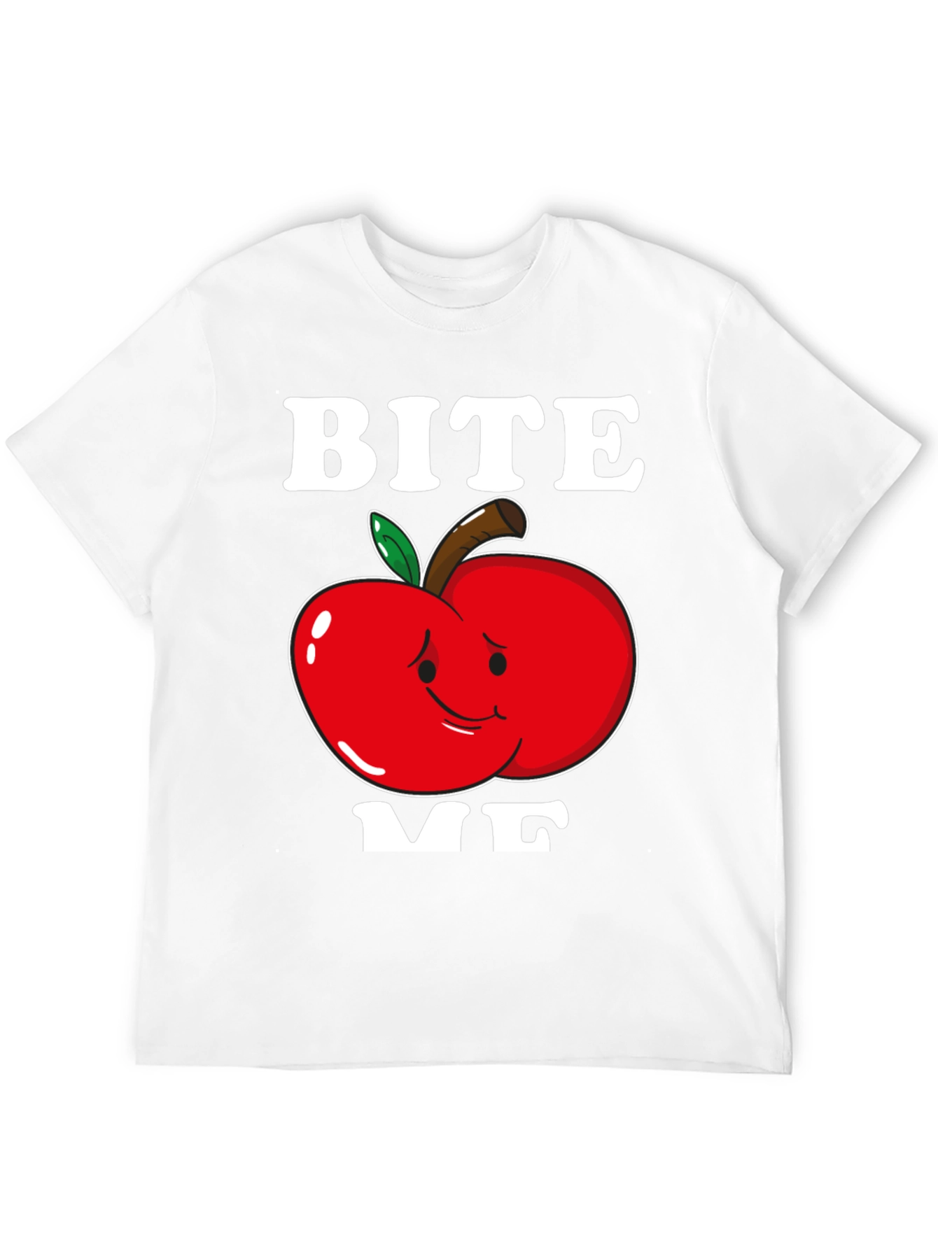 Black Bite Me Apple T-Shirt - Funny Graphic Tee view 12