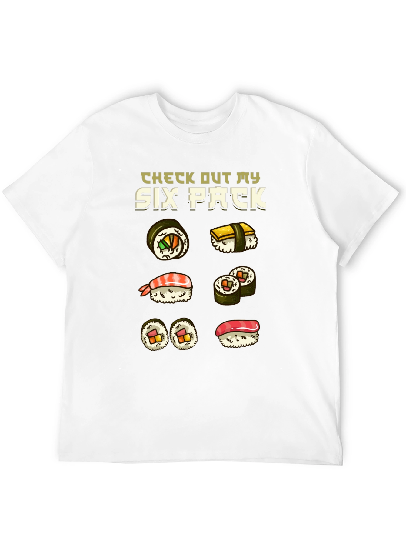 Black Sushi Six Pack Funny T-Shirt view 12