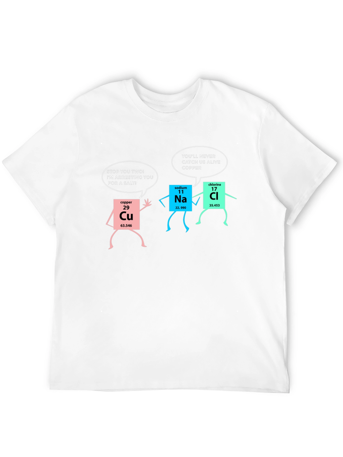 Chemistry Humor T-Shirt: Arresting for a Salt - 12