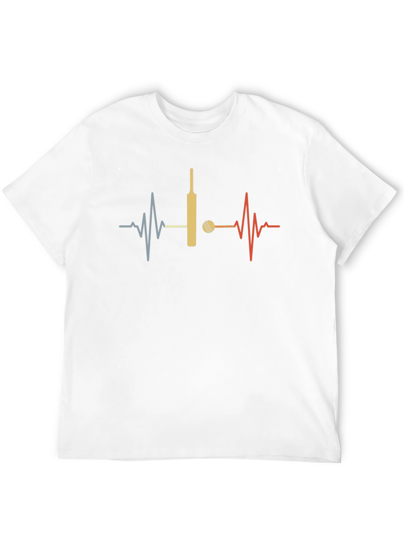 Black Cricket Lover Heartbeat T-Shirt - Sporty Graphic Tee view 12