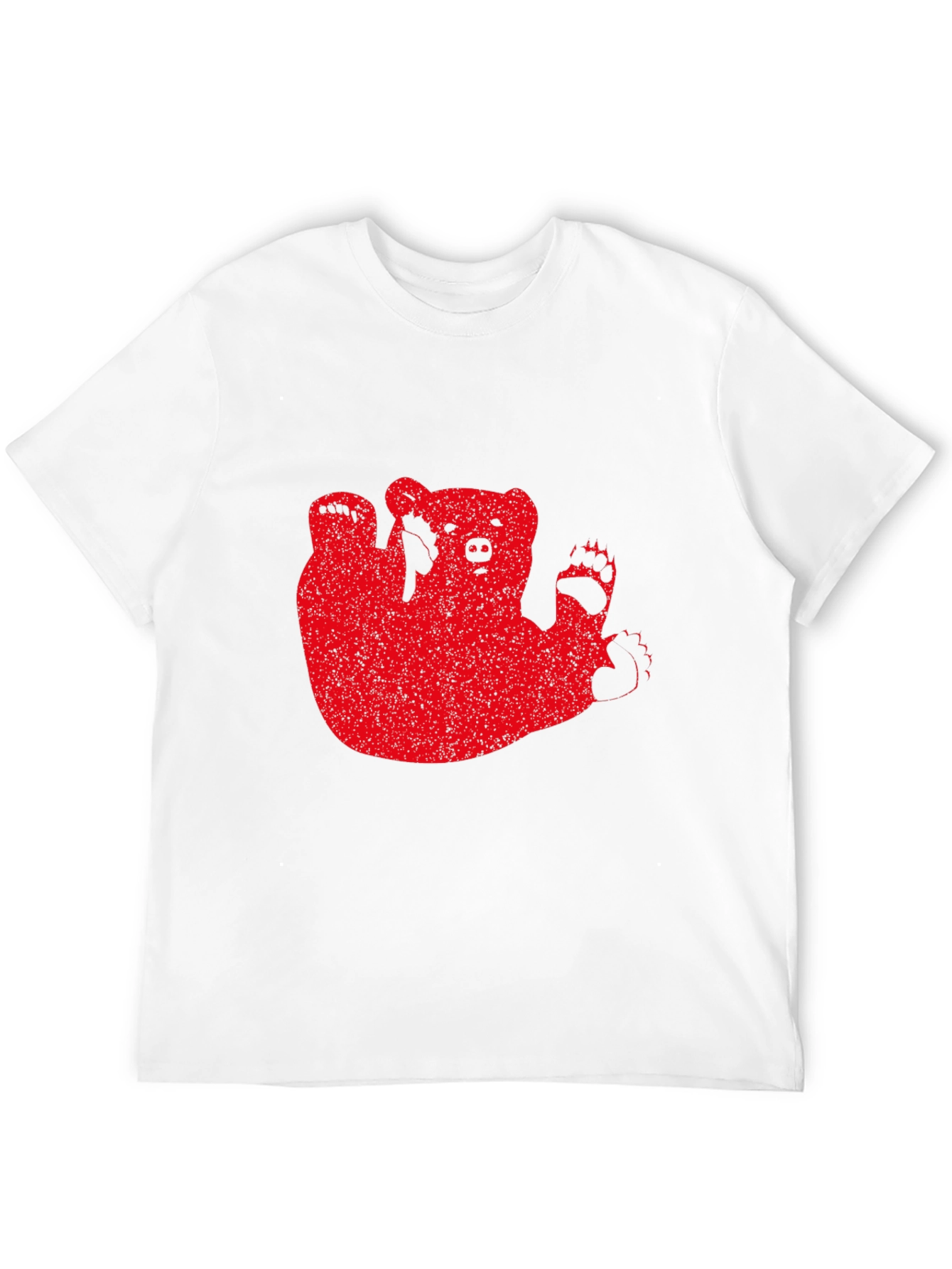 Black Red Bear Graphic Black T-Shirt Casual Wear view 12