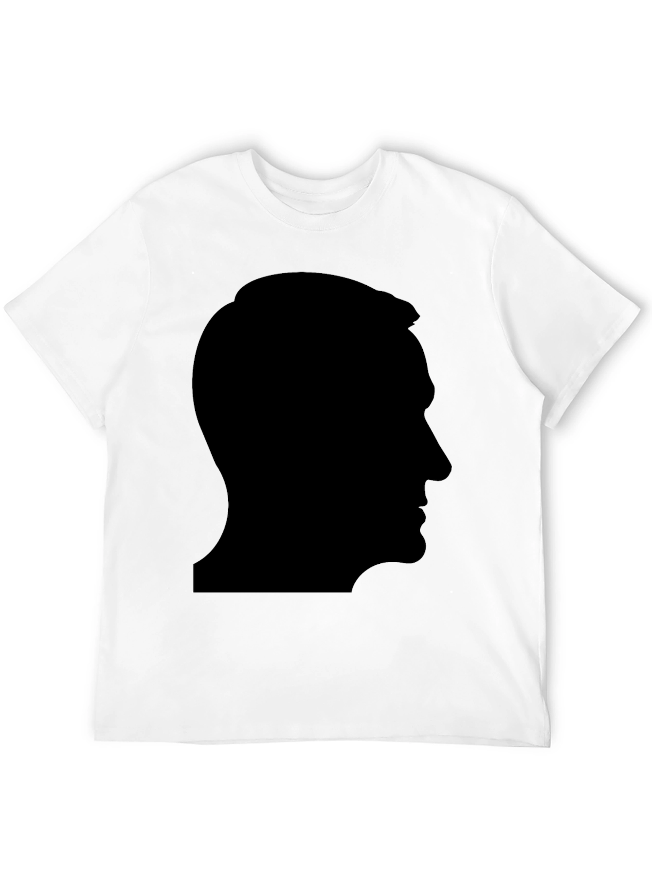 Black Silhouette Portrait Graphic Tee - Stylish Black T-Shirt view 12