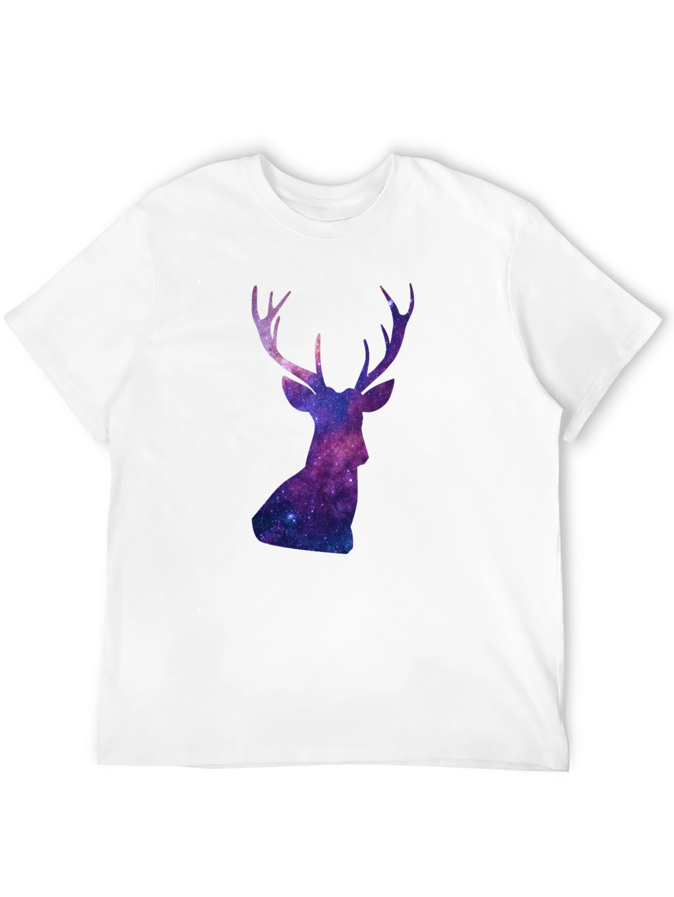 Black Cosmic Deer Graphic Tee - Black Cotton Blend view 12
