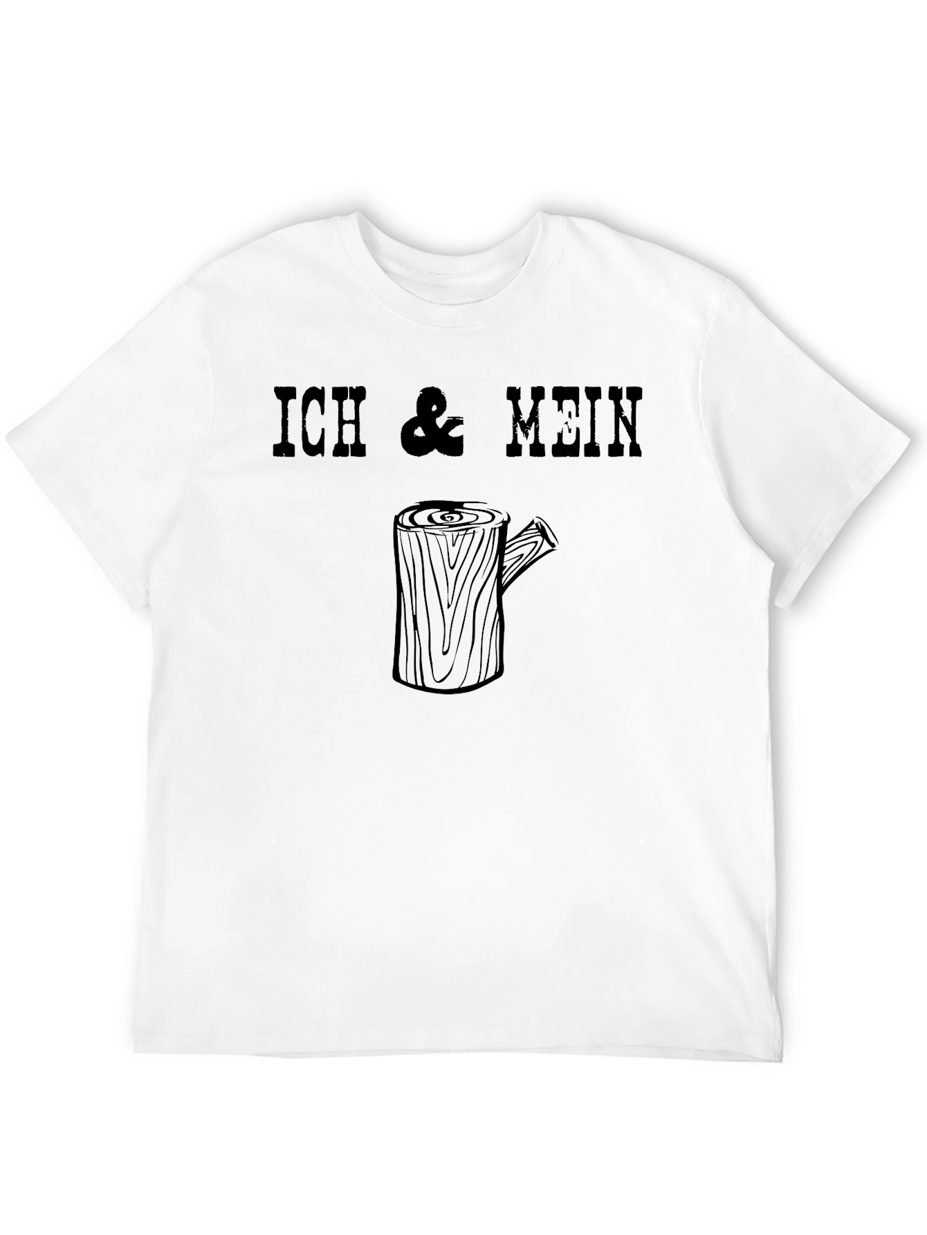 Black Ich & Mein Wood Log Graphic Tee - Men's Black T-Shirt view 12