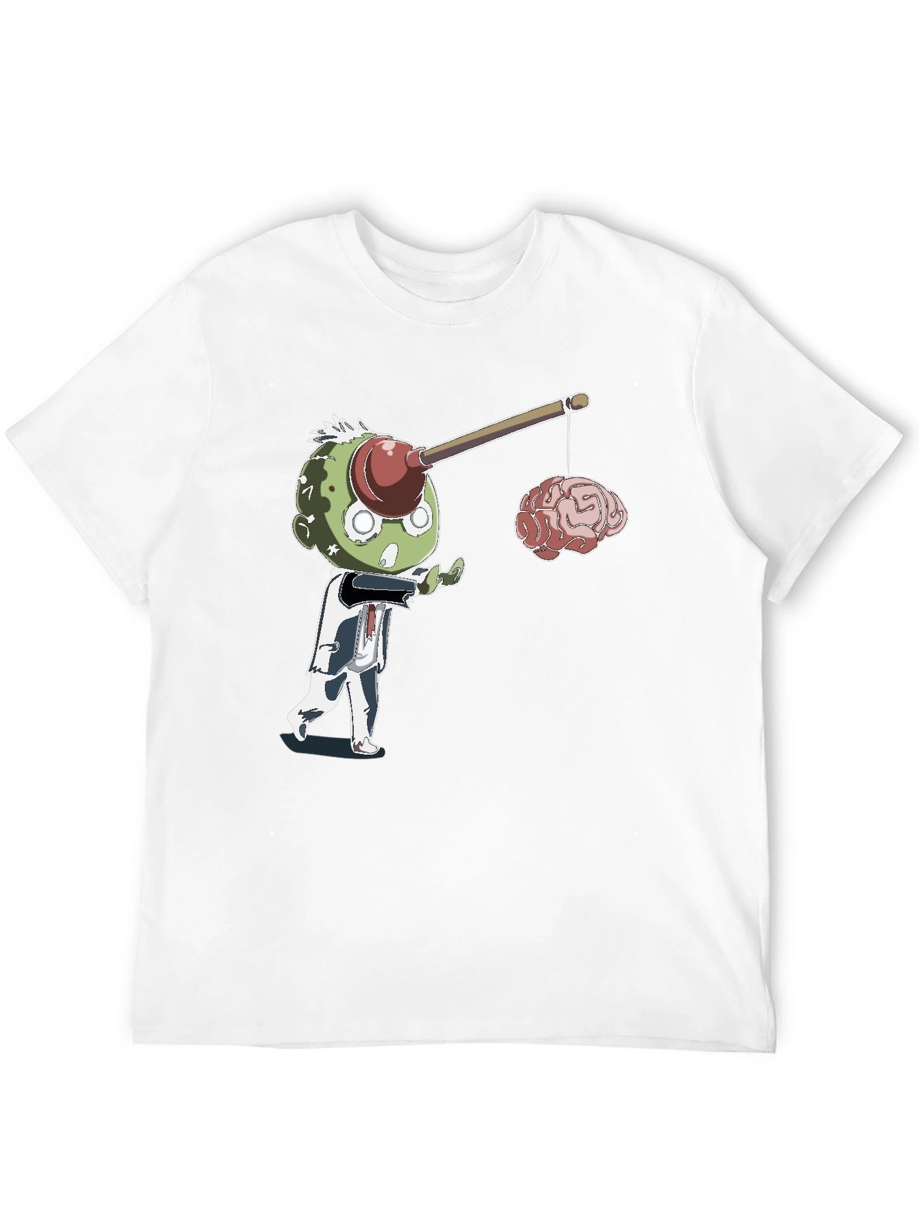 Black Zombie Brain Fishing T-Shirt - Funny Halloween Tee view 12