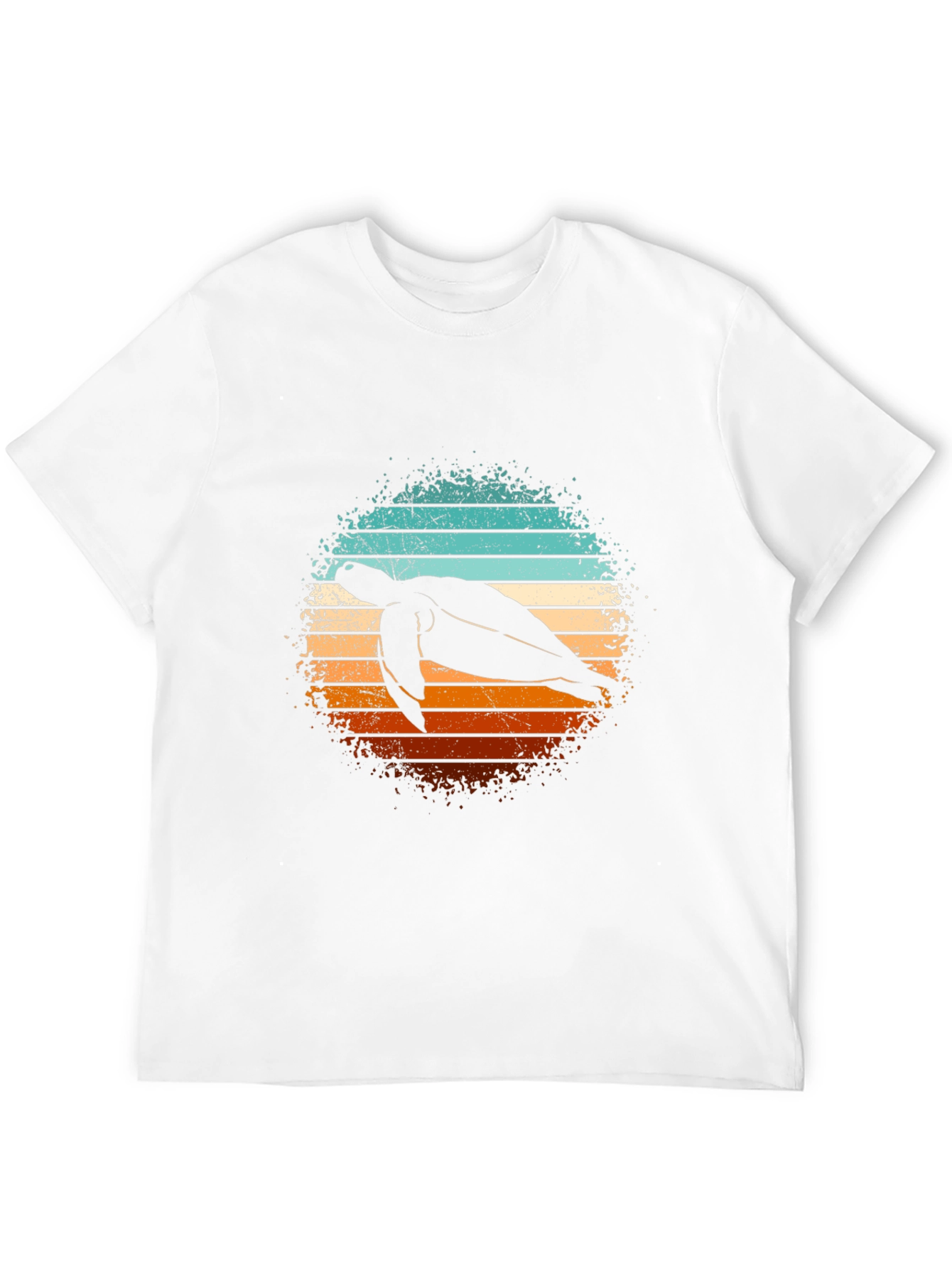 Black Retro Turtle T-Shirt - Vintage Sunset Design view 12