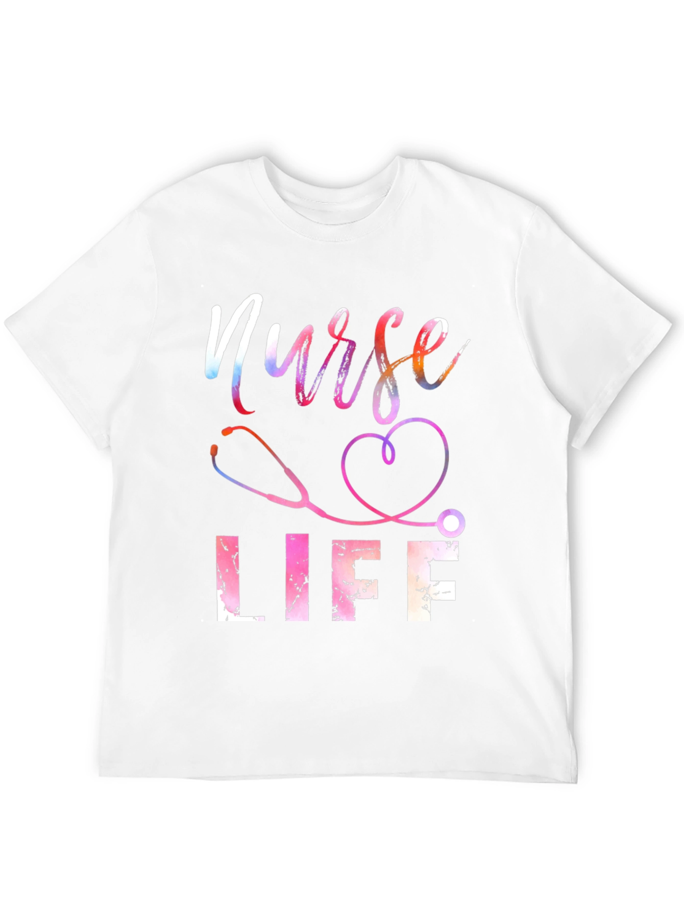 Black Nurse Life T-Shirt - Stethoscope Heart view 12