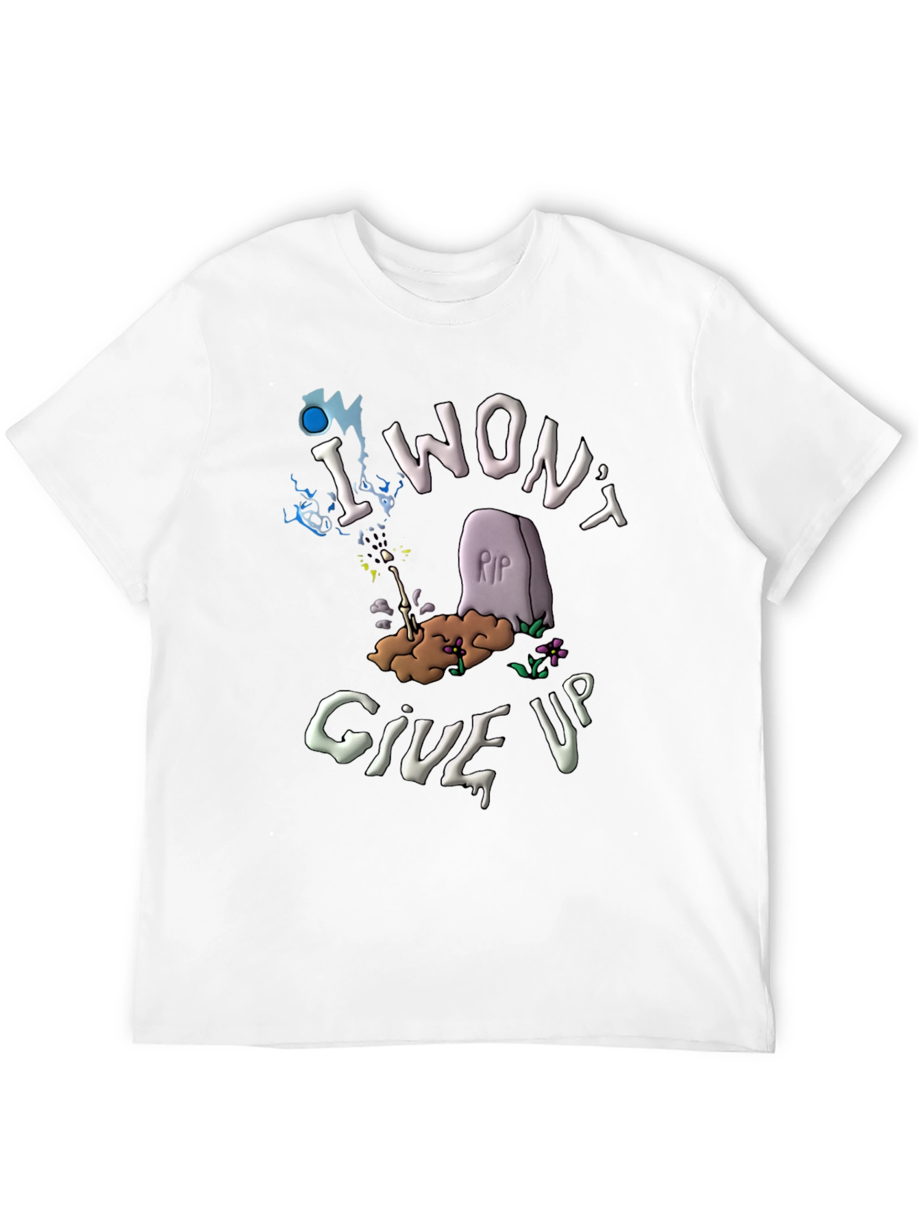 Black I Won't Give Up T-Shirt - Funny Tombstone Design view 12