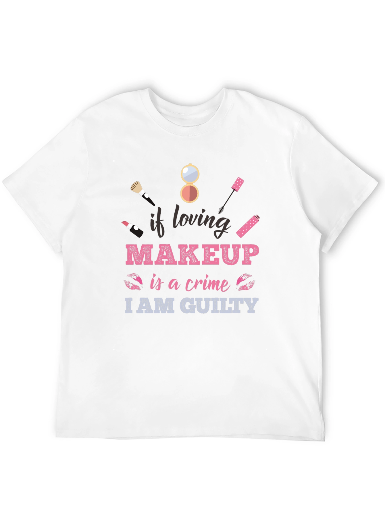 Black Makeup Lover Guilty T-Shirt - Cotton Blend Tee view 12