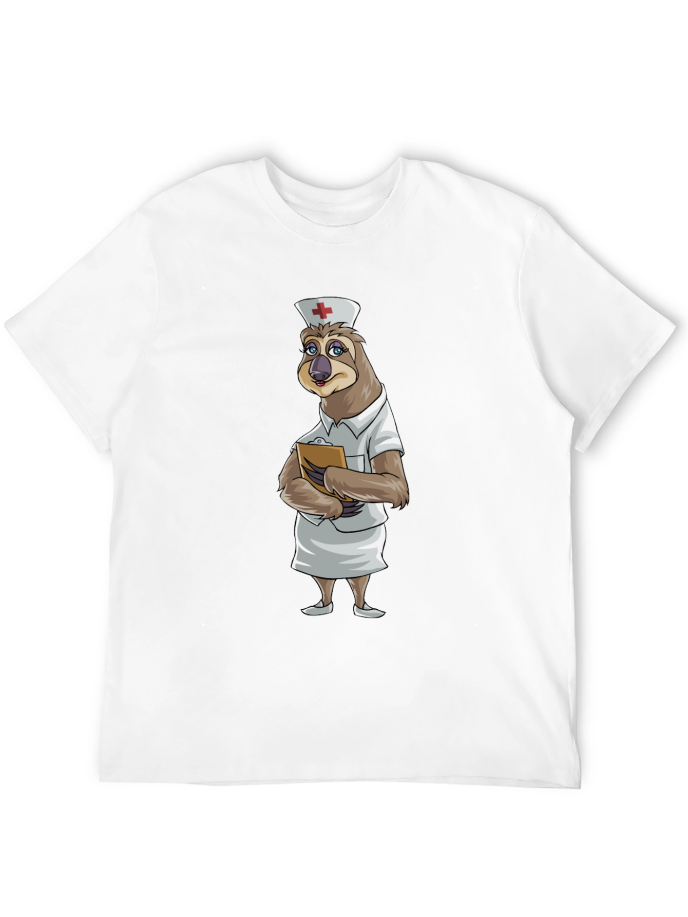 Black Sloth Nurse T-Shirt - Funny Cartoon Animal Tee view 12
