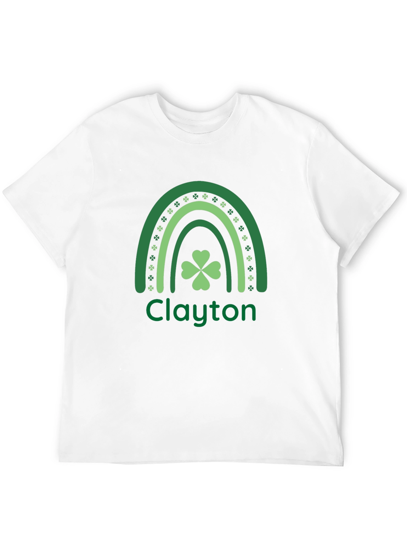 St Patrick's Day Shamrock Rainbow Personalized T-Shirt - 12