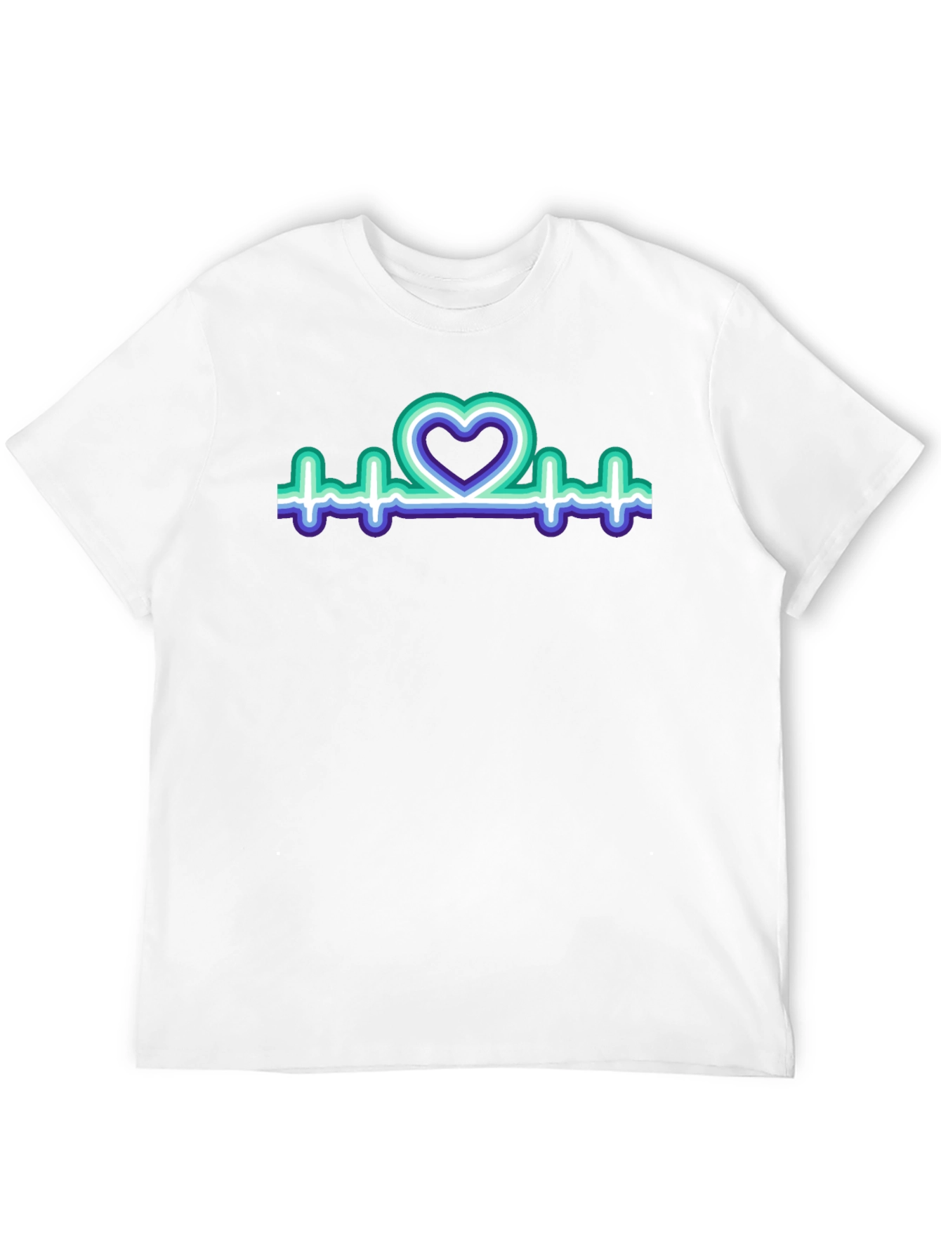Black Heartbeat Heart T-Shirt view 12