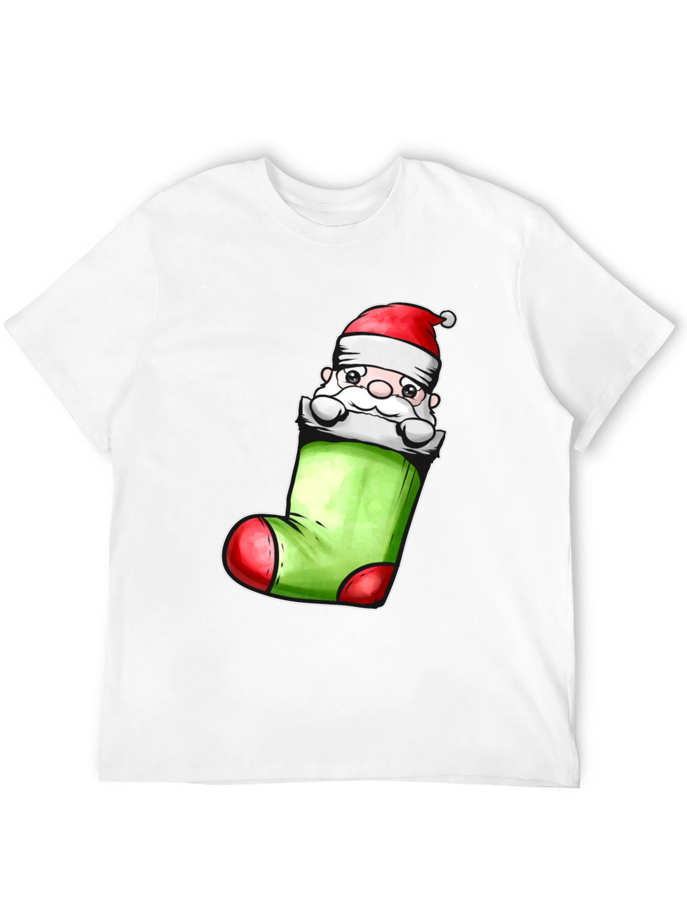 Black Santa in Stocking Graphic Tee view 12