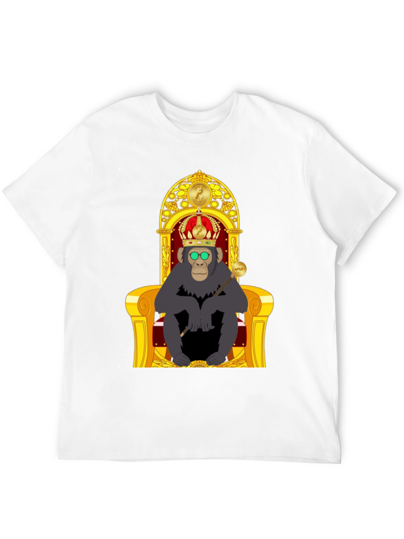 Black Ape King T-Shirt - Cartoon Gorilla on Throne view 12