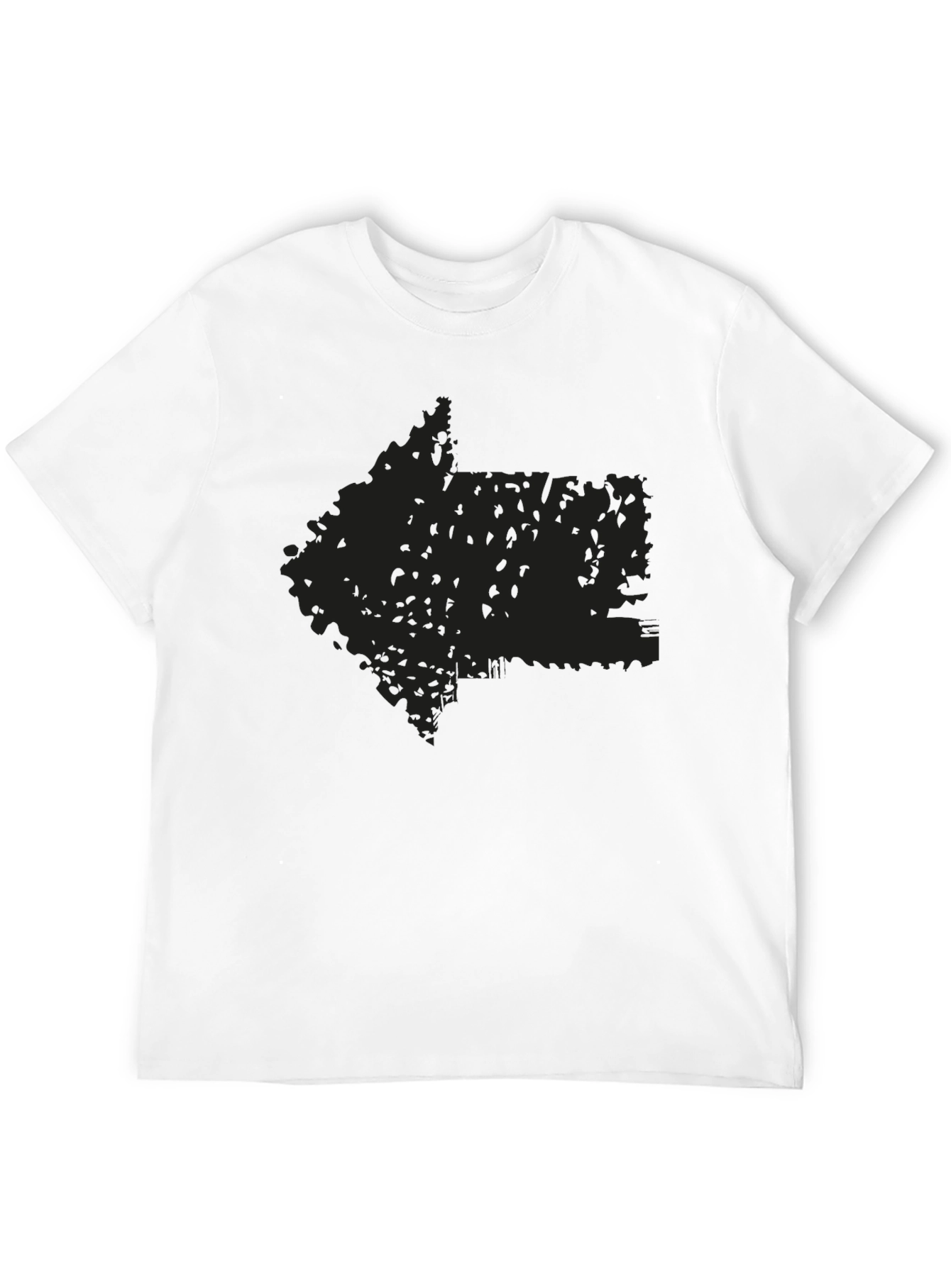 Black Men's Black Graphic Print Casual T-Shirt view 12