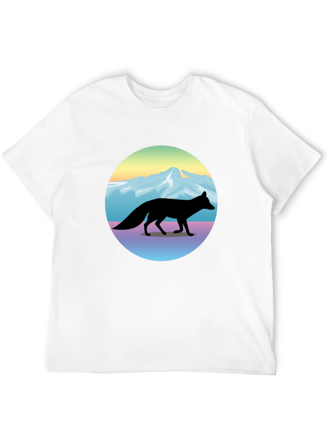 Black Fox Mountainscape Graphic T-Shirt - Unisex Black Tee view 12