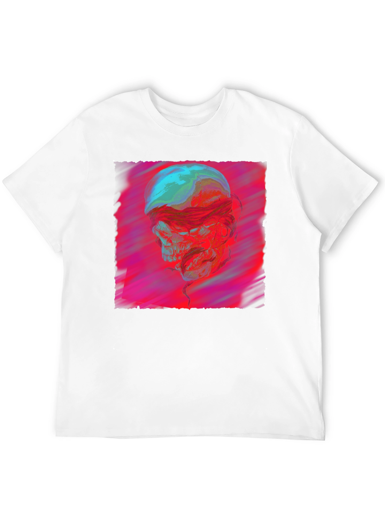 Black Skull Graphic Print Crew Neck T-Shirt view 12