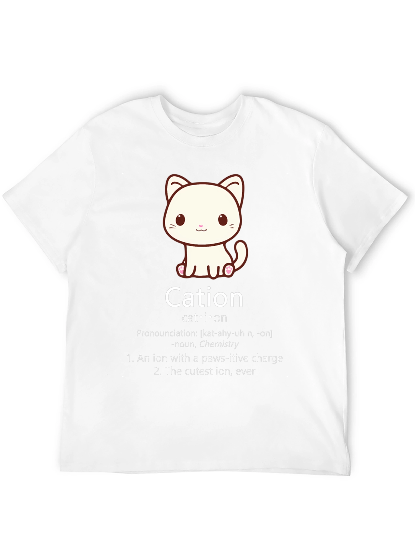 Black Cation Cat Pun T-Shirt Funny Chemistry Science Tee view 12