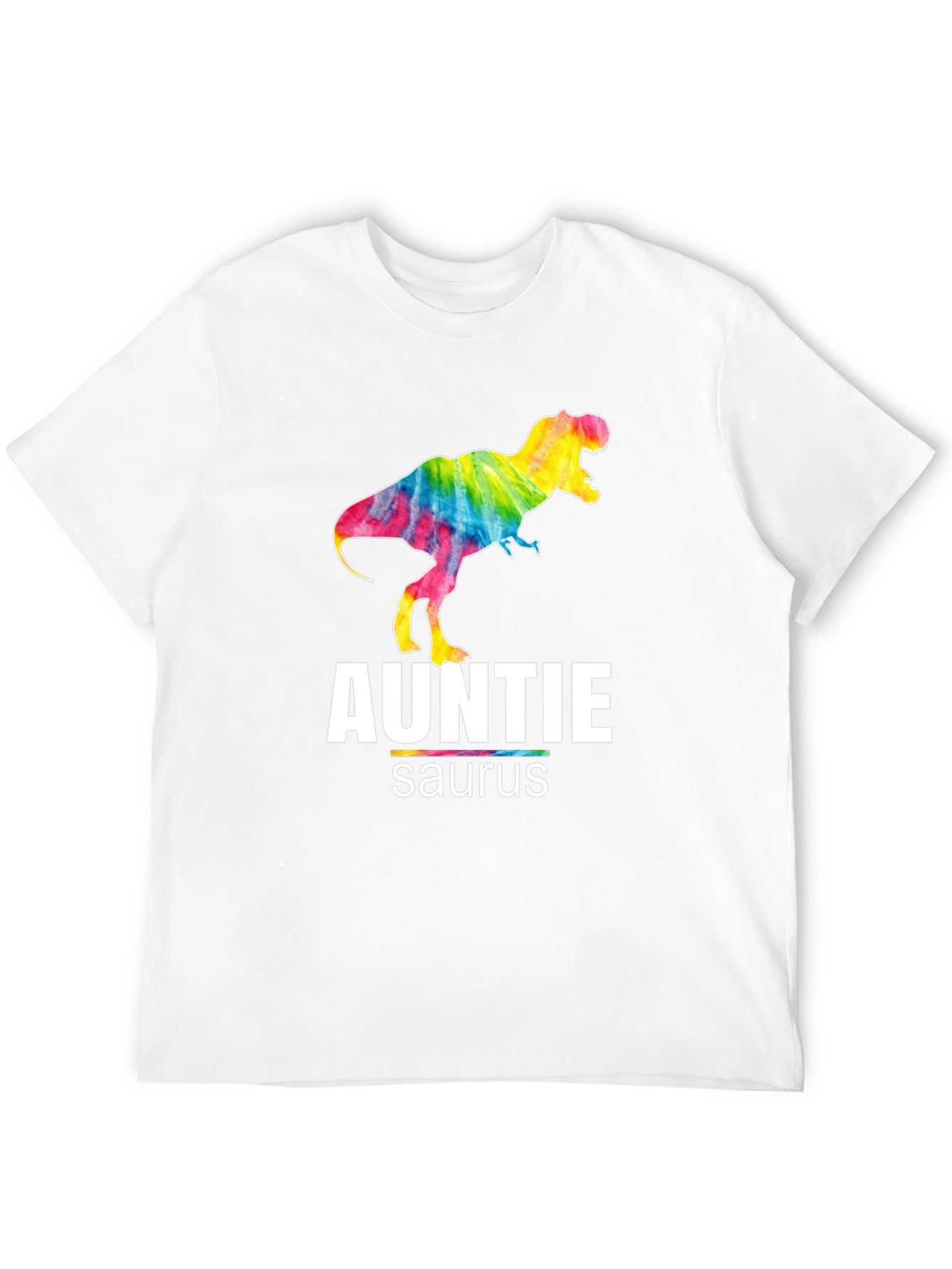 Black Auntie Saurus T-Rex Tie Dye Graphic T-Shirt view 12
